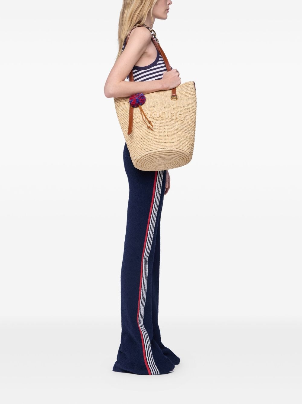 woven raffia tote bag - 3