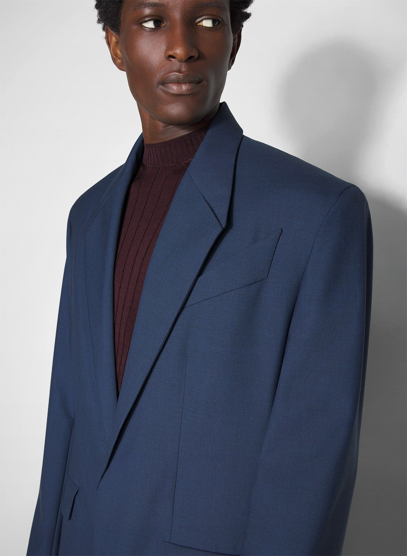 blue straight tailored jacket - 4