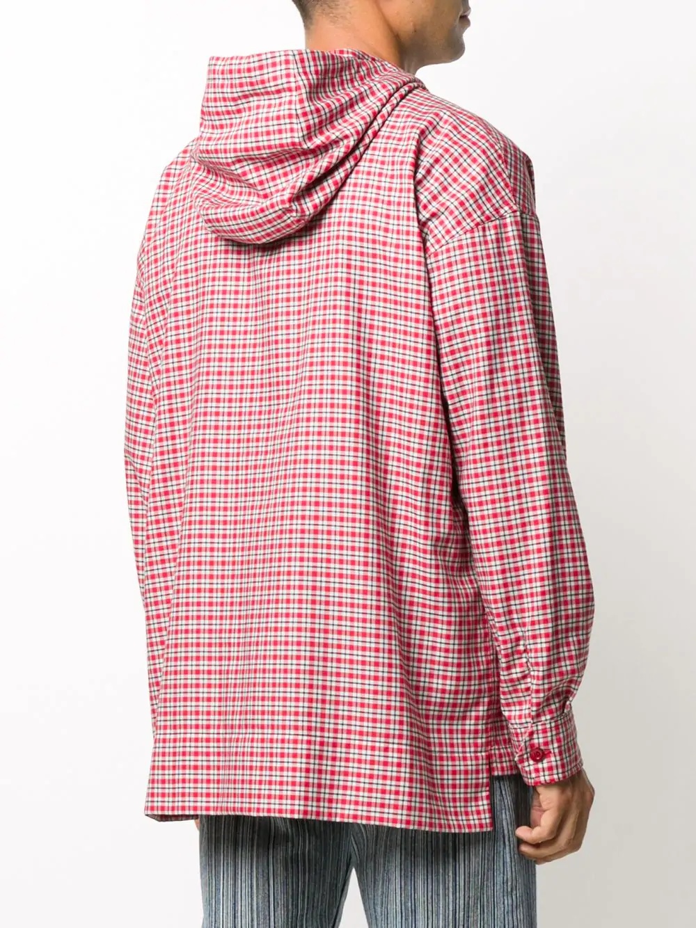 checked hooded shirt jacket - 4