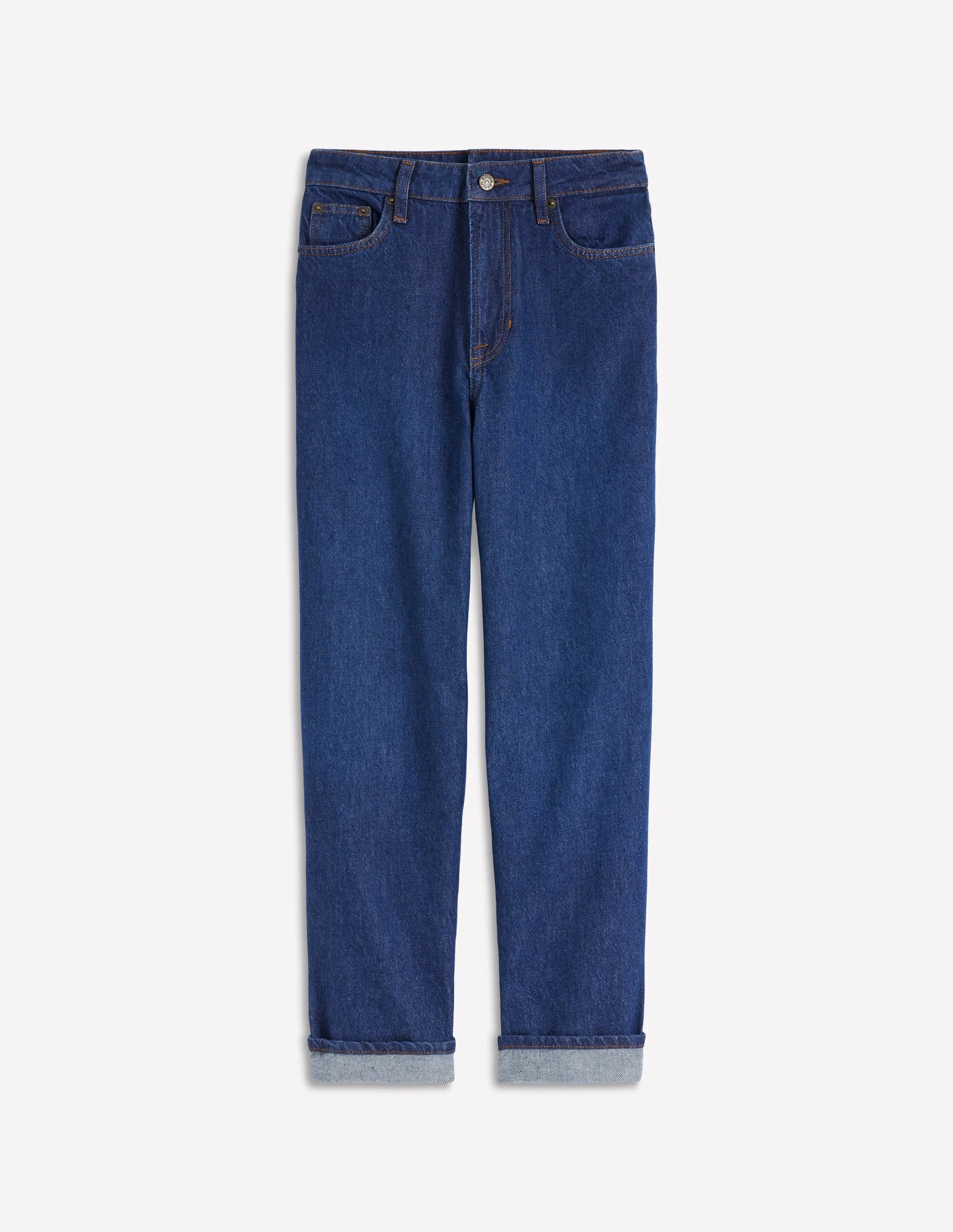 Mid Rise Relaxed Jeans-Indigo - 1