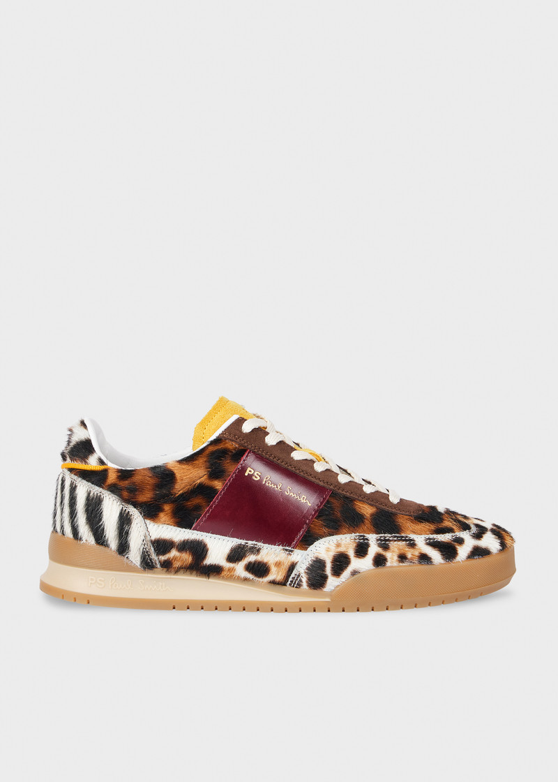 Women's Leather Animal Print 'Dover' Retro Gum Trainers 1
