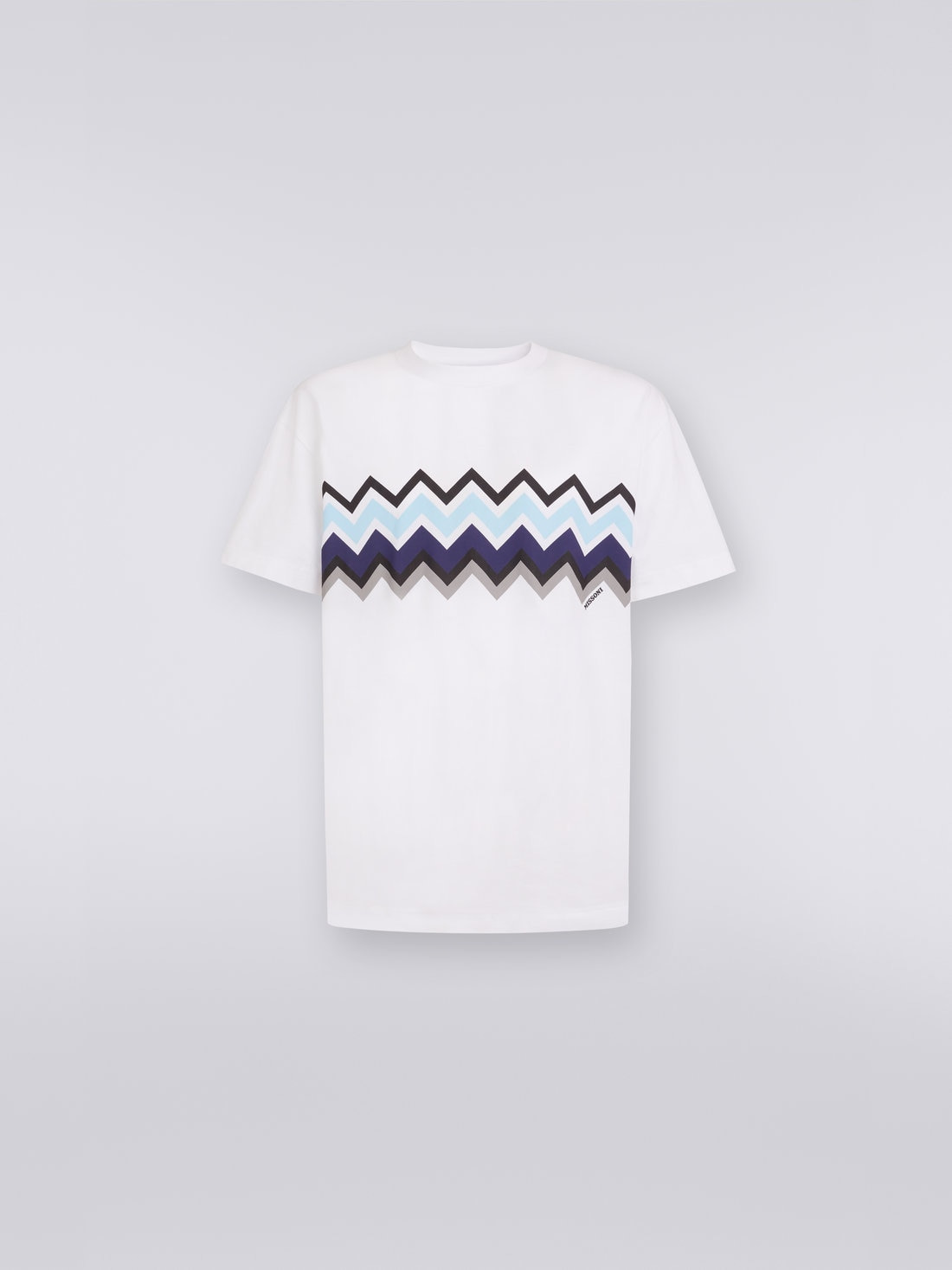 Zigzag cotton jersey crew-neck T-shirt - 1