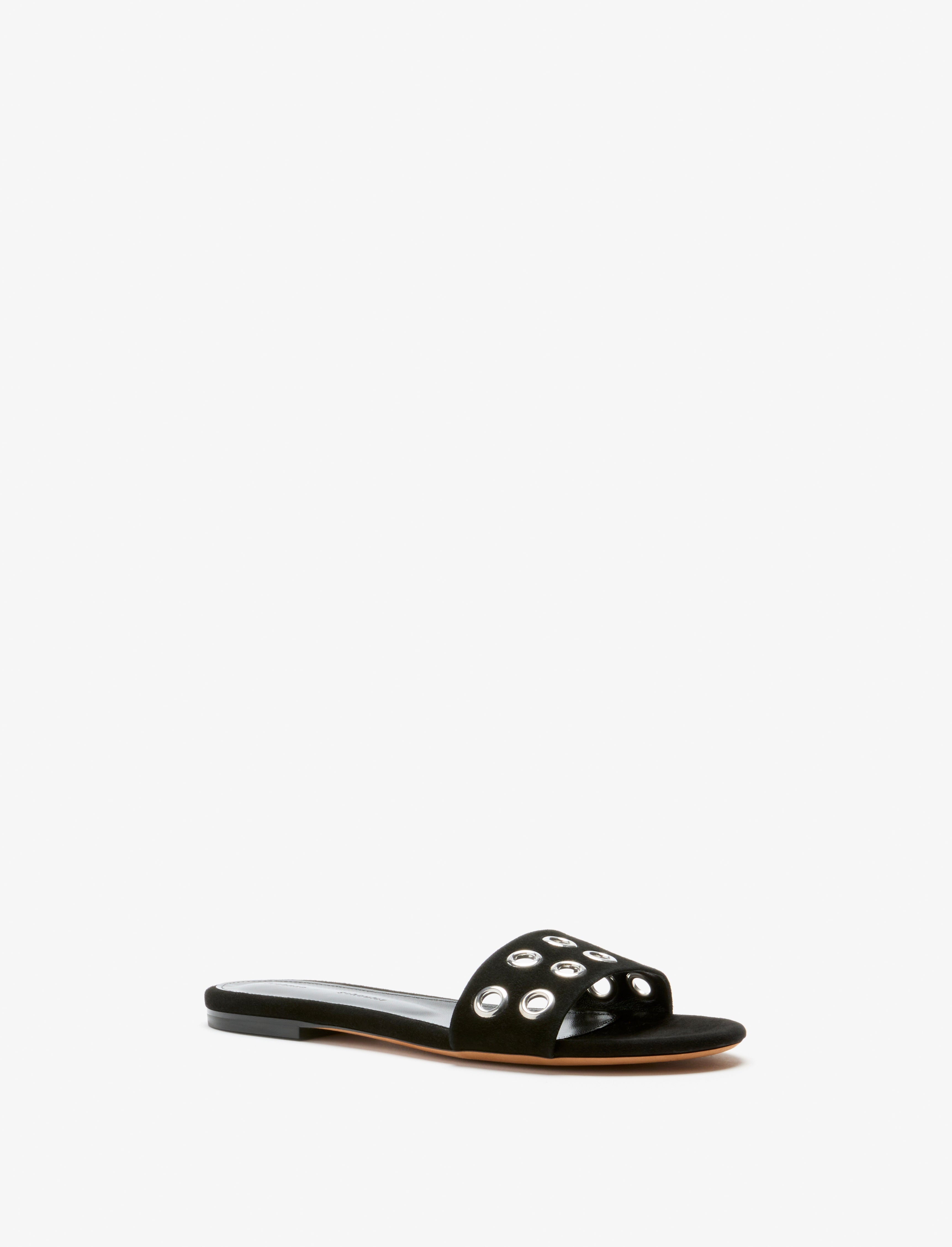 Grommet Slides in Kid Suede - 2