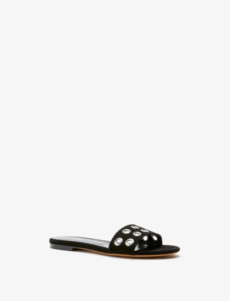 Grommet Slides in Kid Suede 2