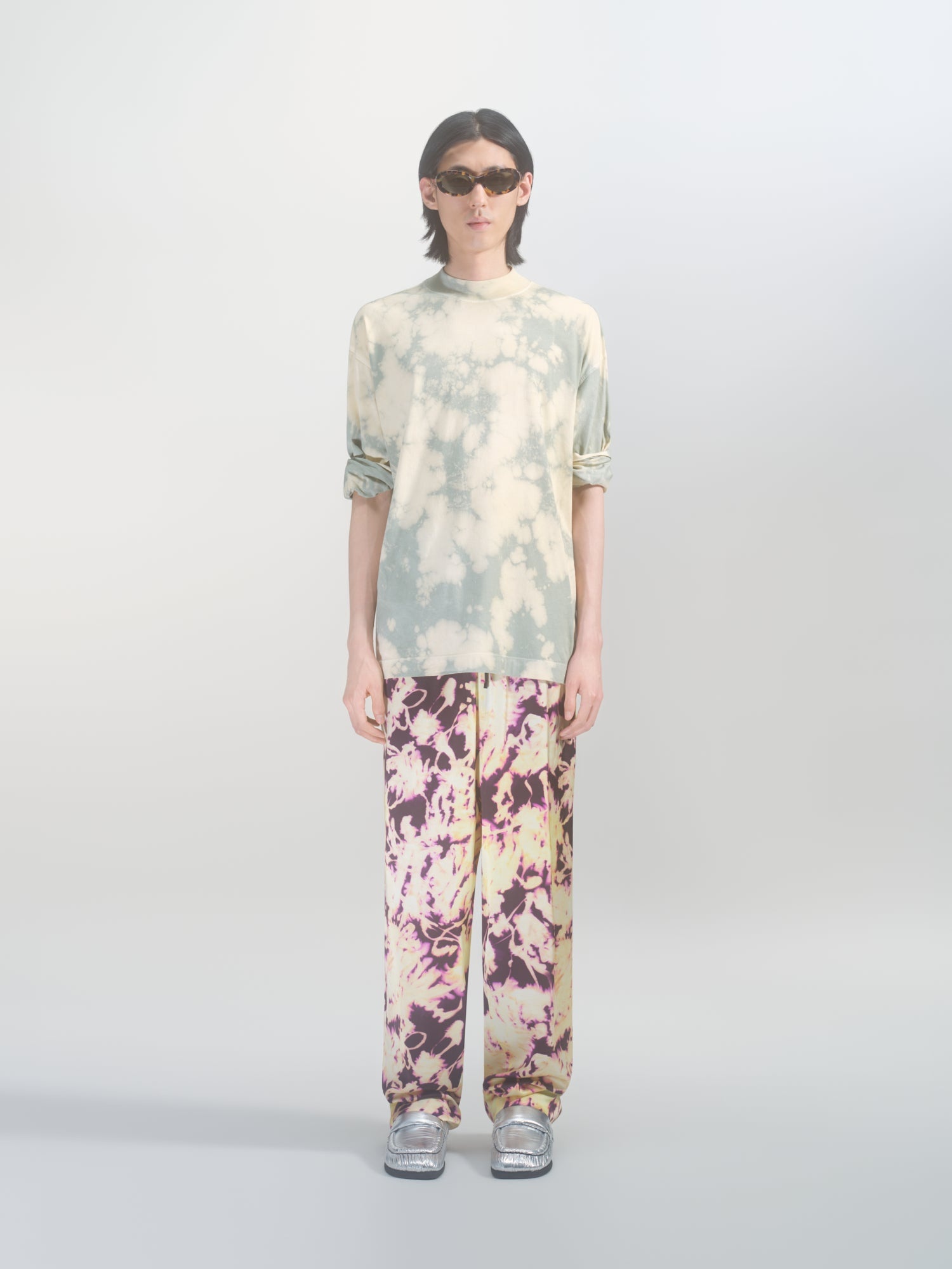 FLORAL VISCOSE PANTS - 5