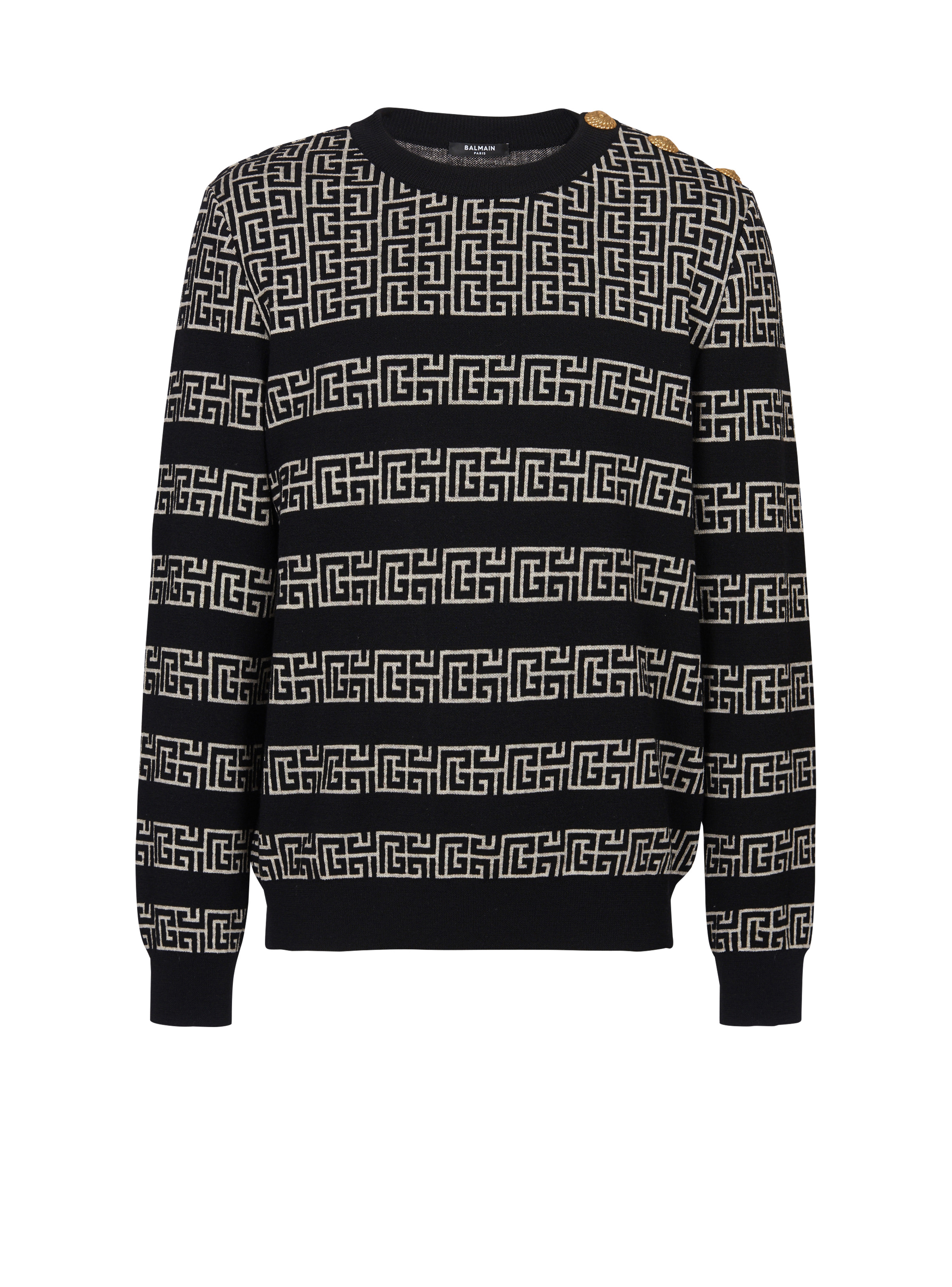 Striped PB Labyrinth wool and linen jumper - 1