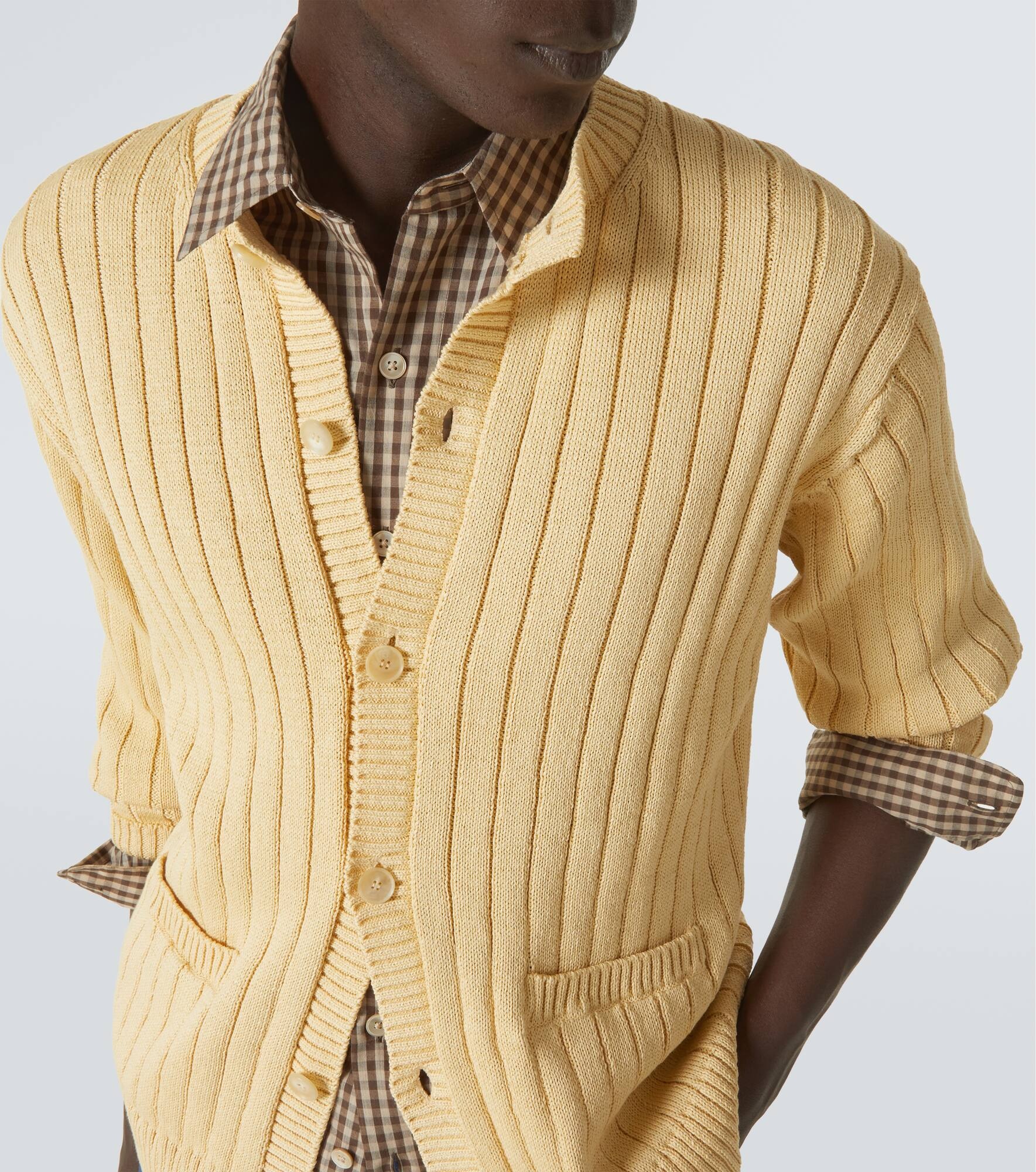 Ribbed-knit cotton cardigan - 5