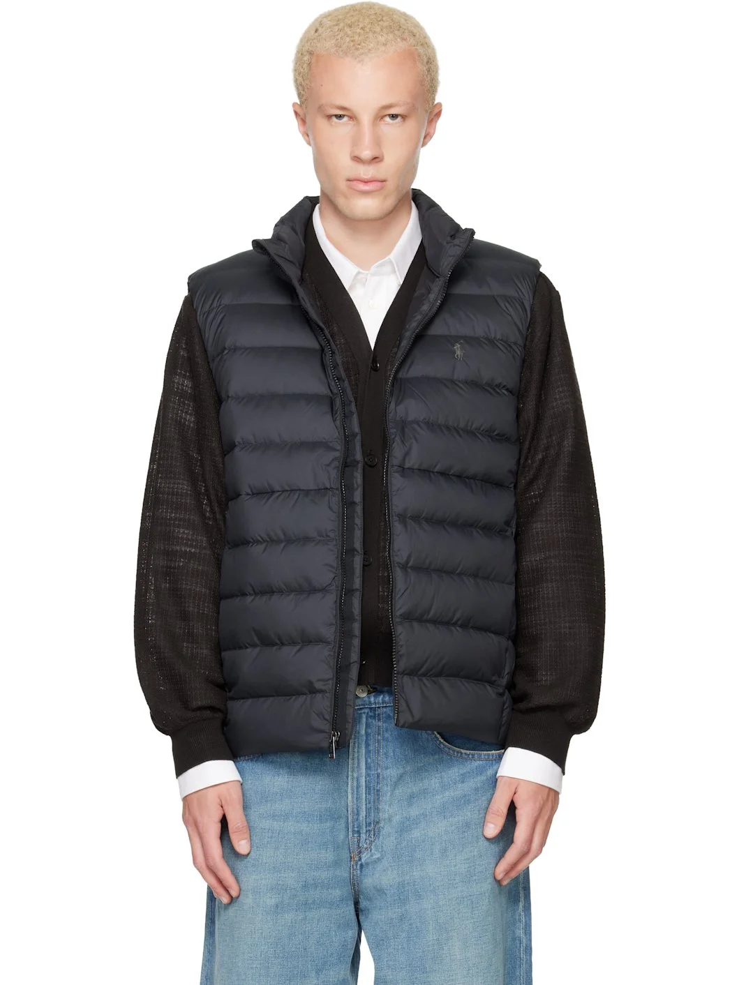 Black Perpetual Insulated Down Vest - 1