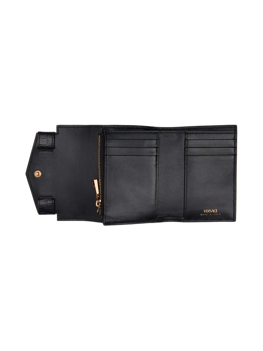 Black Croc-Effect Medusa '95 Trifold Wallet - 3