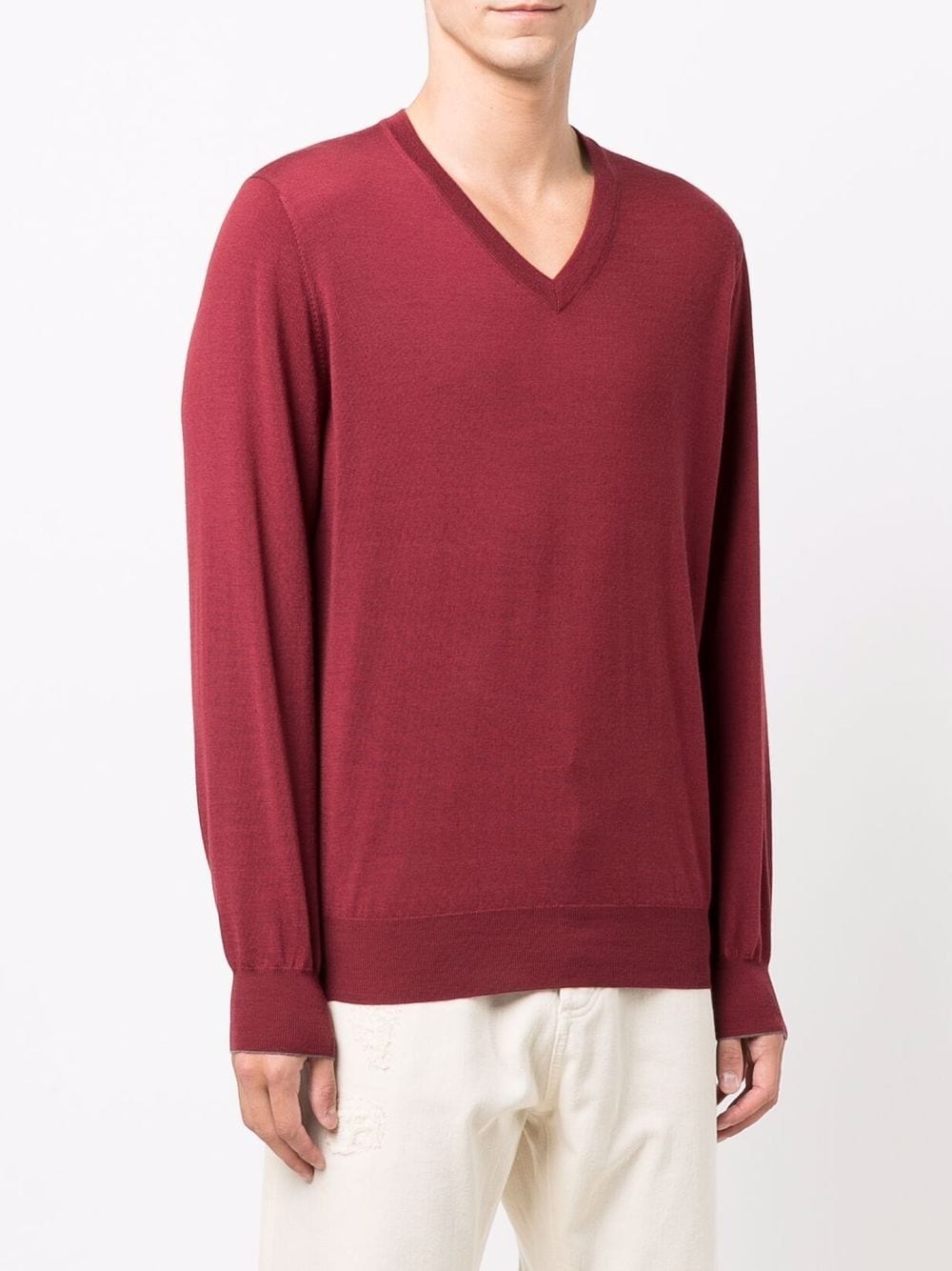 V-neck wool-cashmere jumper - 3