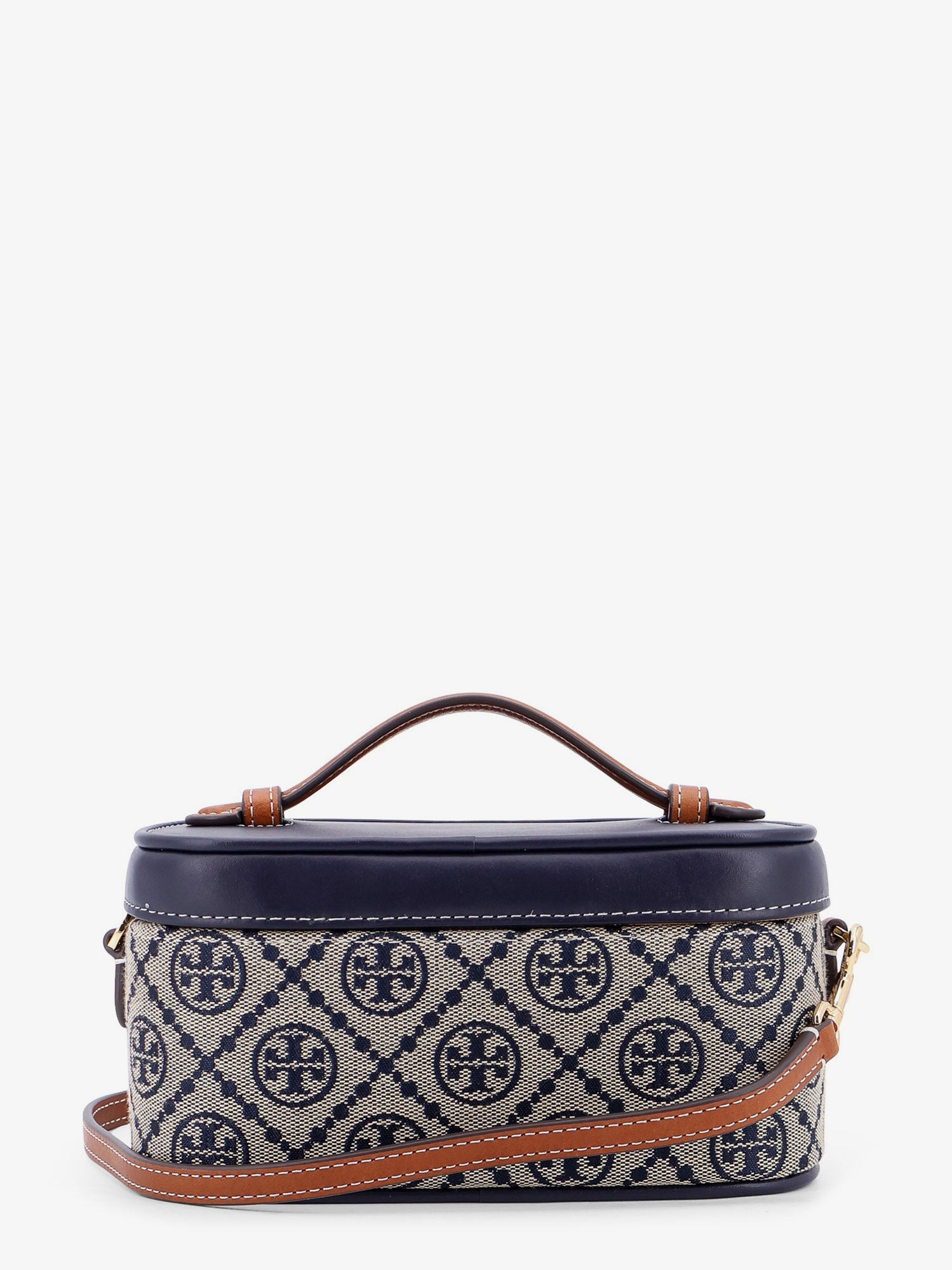 TORY BURCH - Tory Burch Leather And T Monogram Fabric Beauty Case - 2