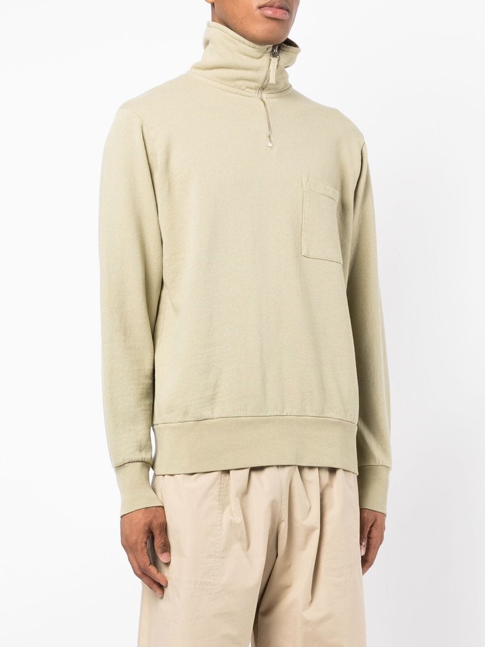 funnel neck zip-front jumper - 3