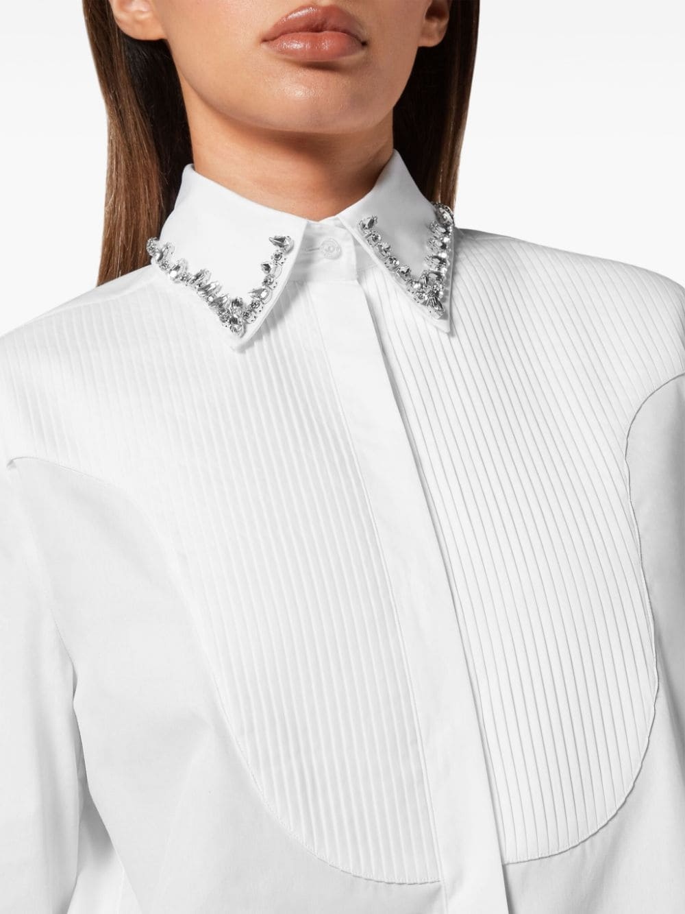 embellished long-sleeve shirt - 5