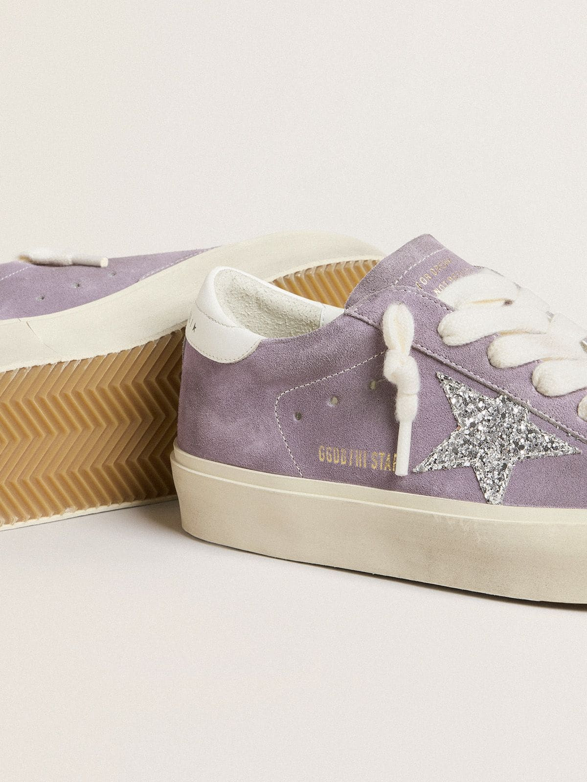 Women's Hi Star in purple suede with silver glitter star - 3