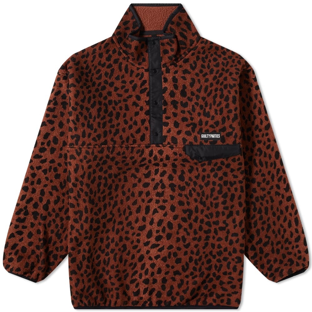 Wacko Maria Leopard Pullover Boa Fleece Jacket - 1