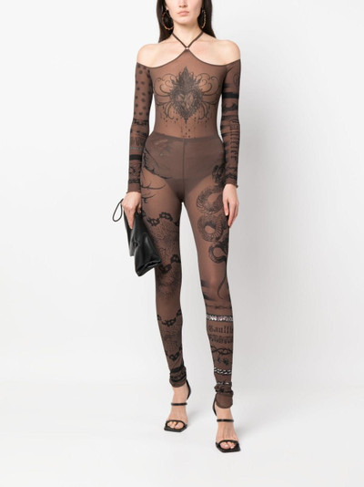 Jean Paul Gaultier graphic-print leggings outlook