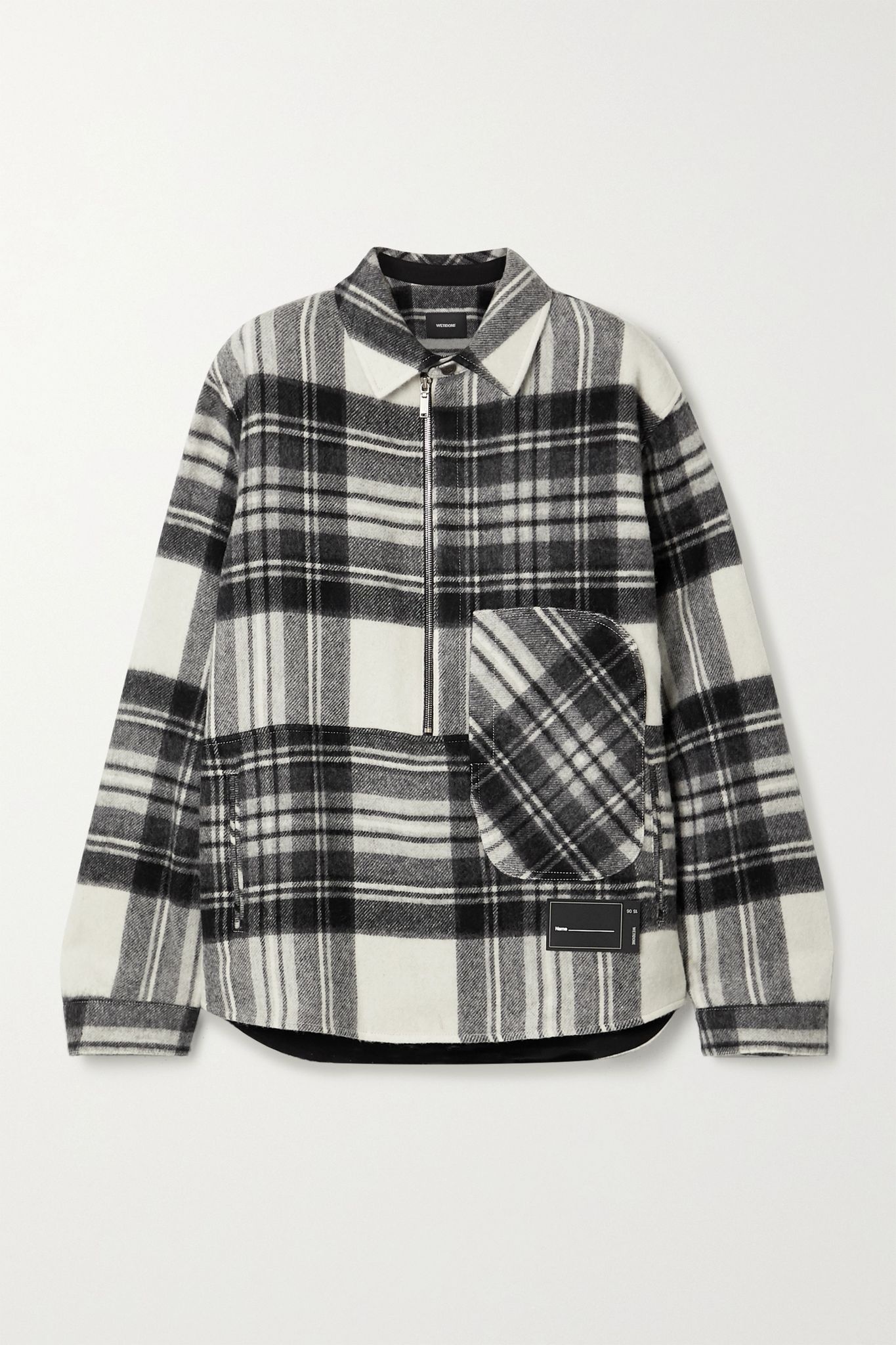 Oversized appliquéd checked wool jacket - 1