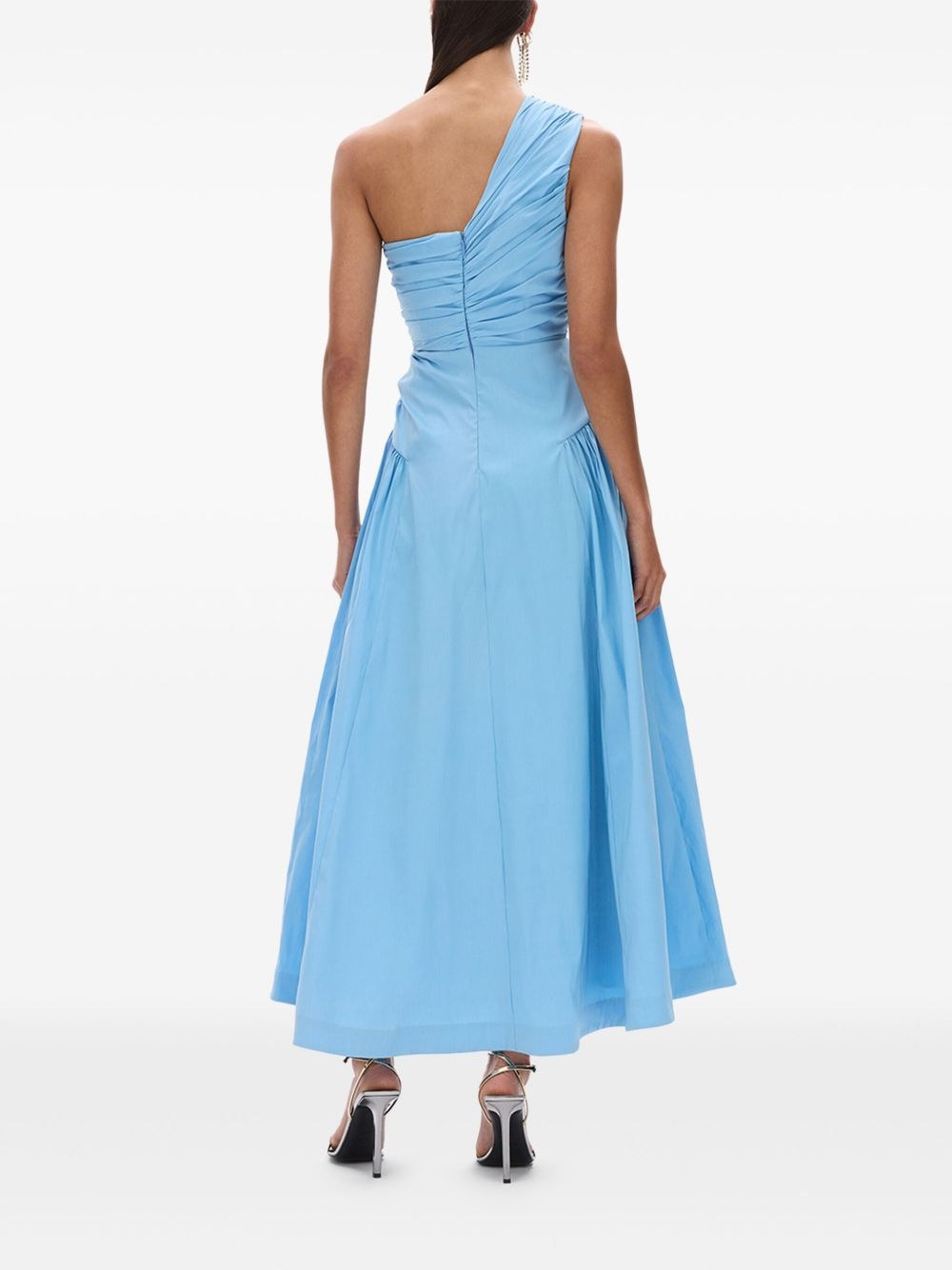 asymmetric-pleated midi dress - 4