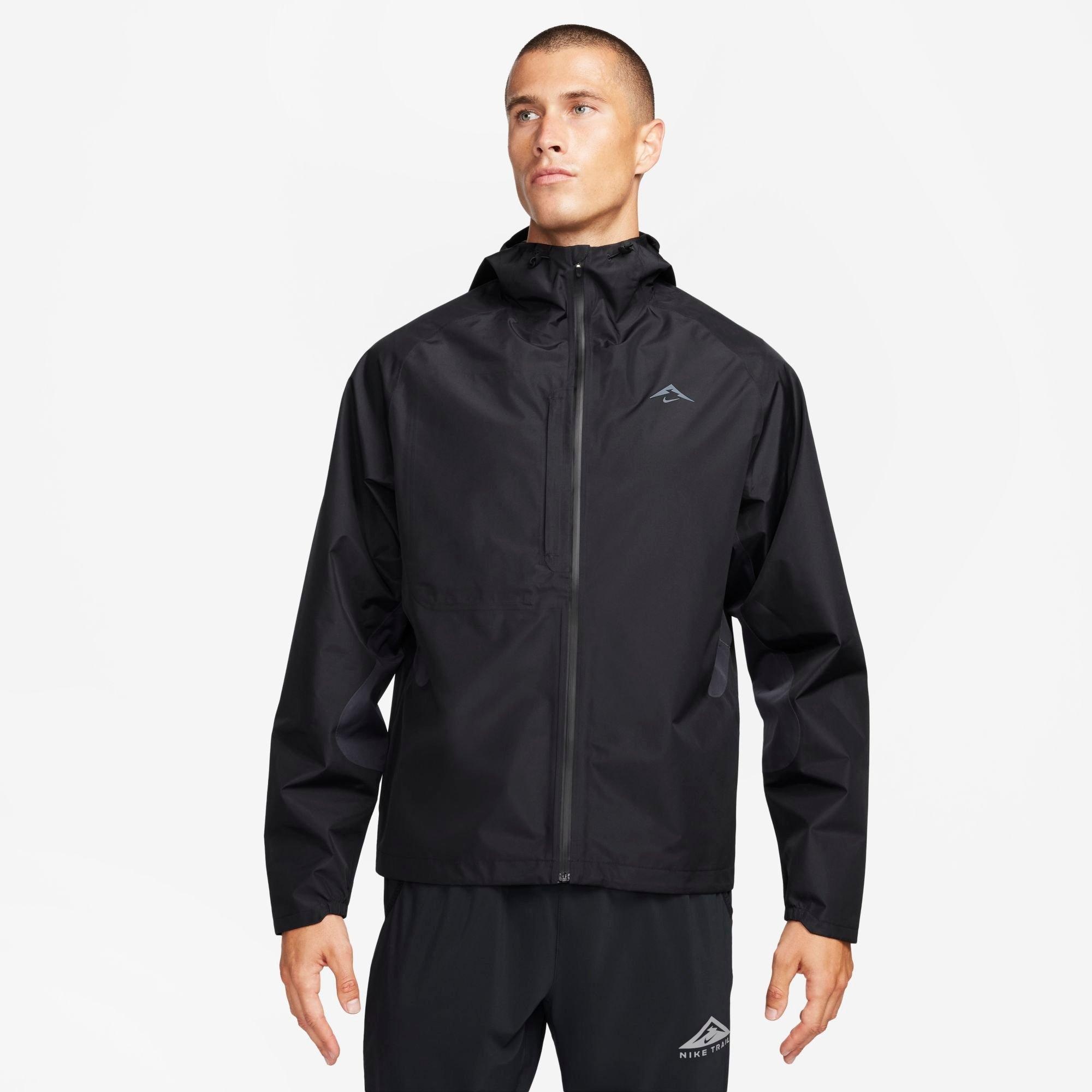 Black nike fashion running jacket