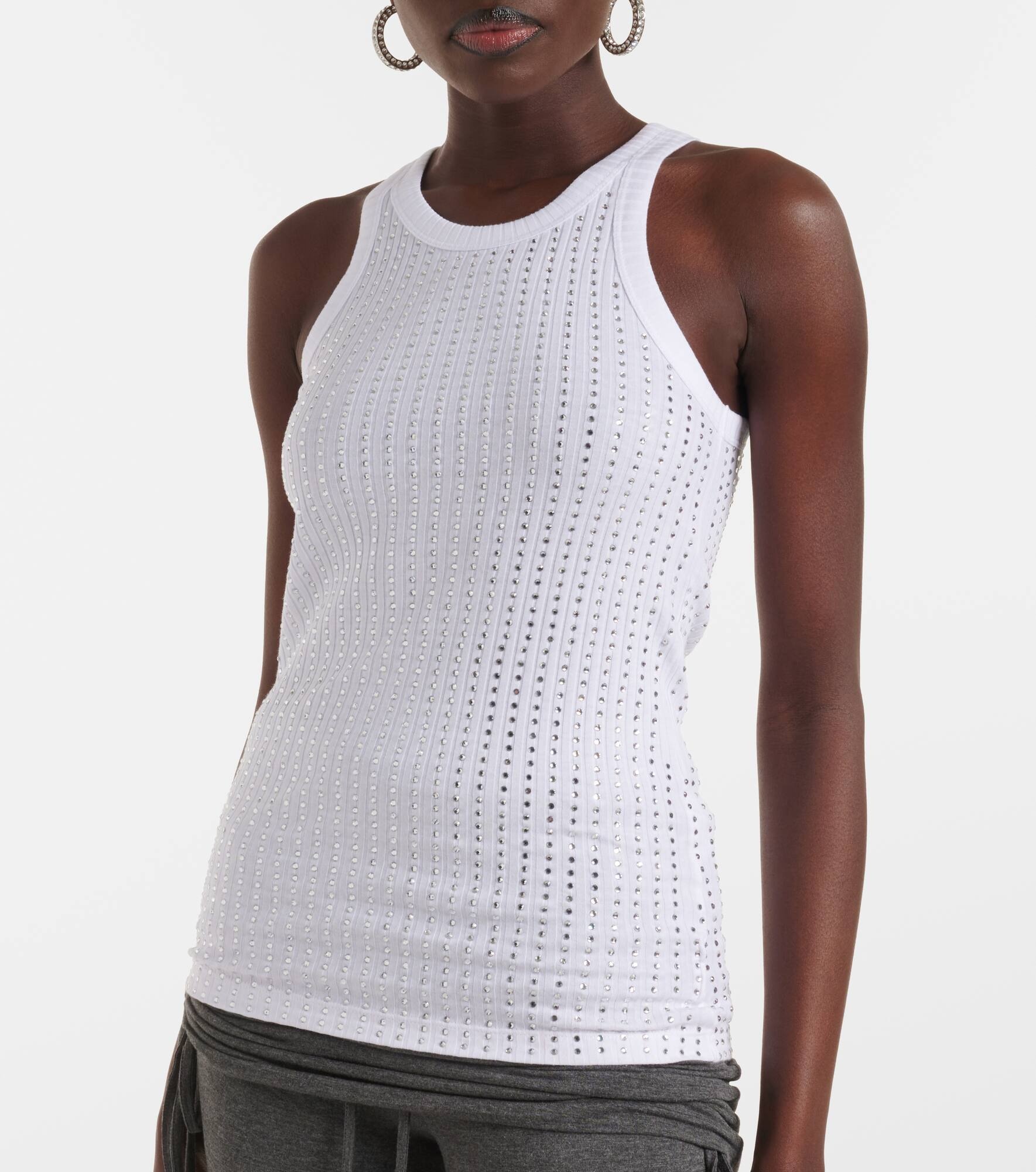 Embellished cotton jersey top - 4