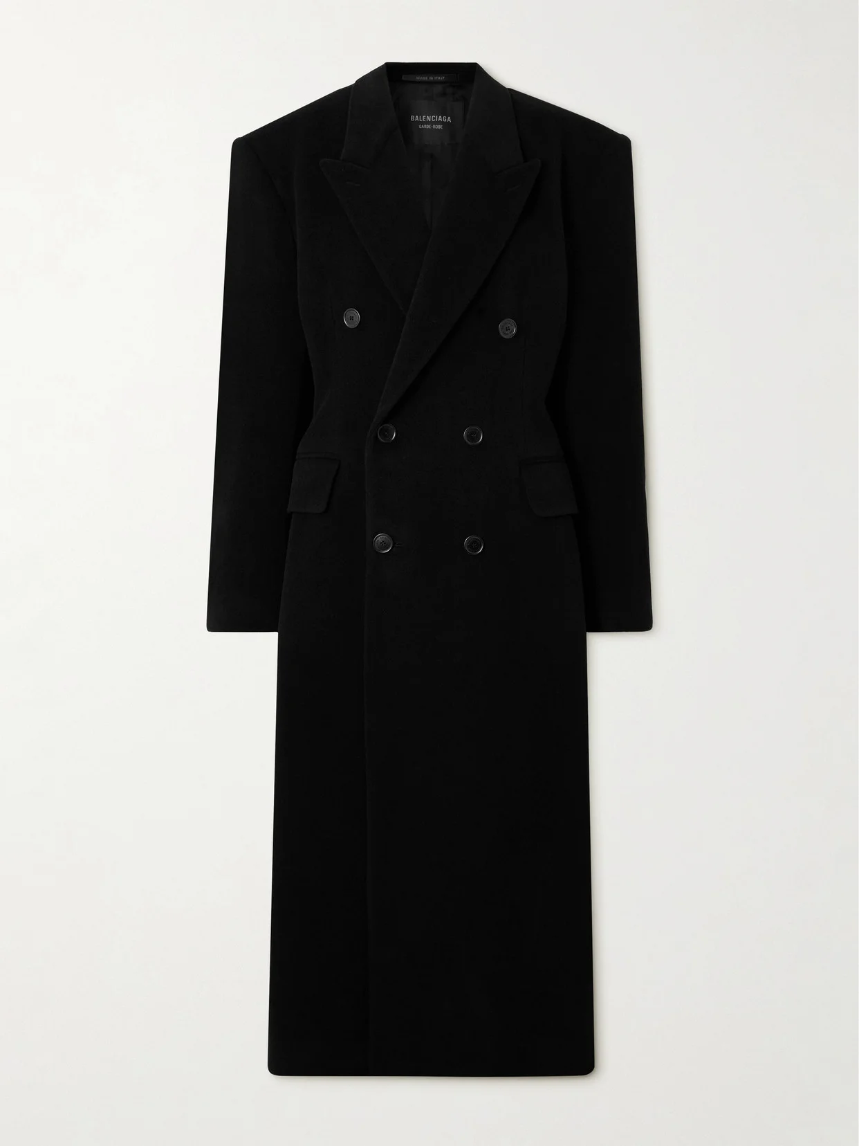 Double-breasted Oversized Cashmere And Wool-blend Coat - 1