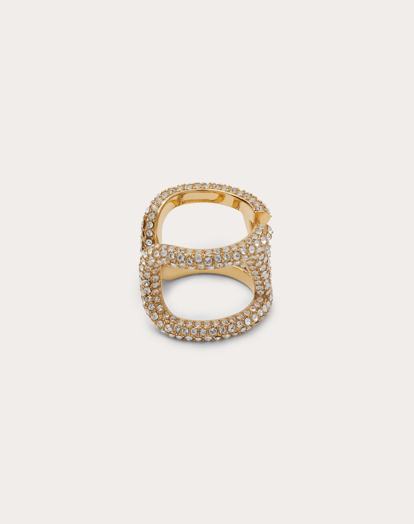 VLogo Signature Metal and Crystal Ring - 3