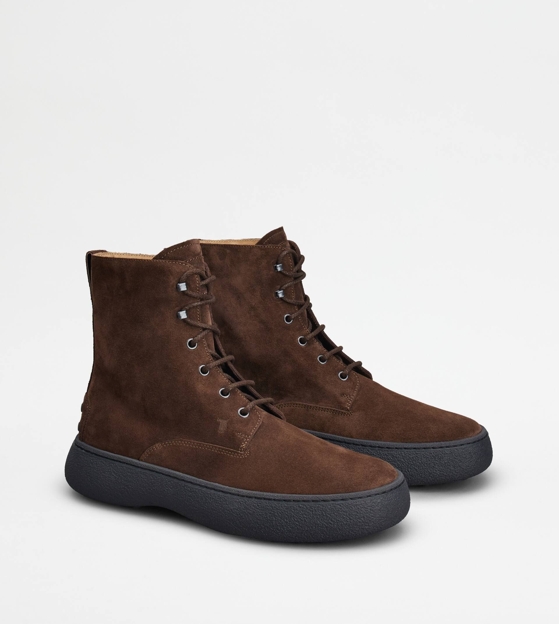 TOD'S W. G. LACE-UP ANKLE BOOTS IN SUEDE - BROWN - 4