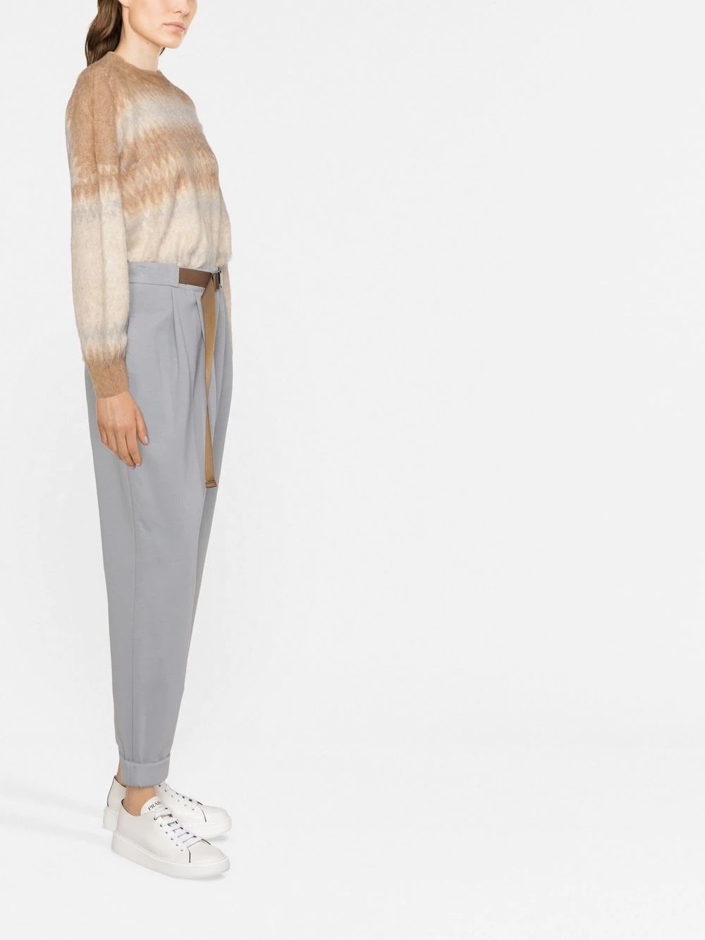 belted straight-leg trousers - 3