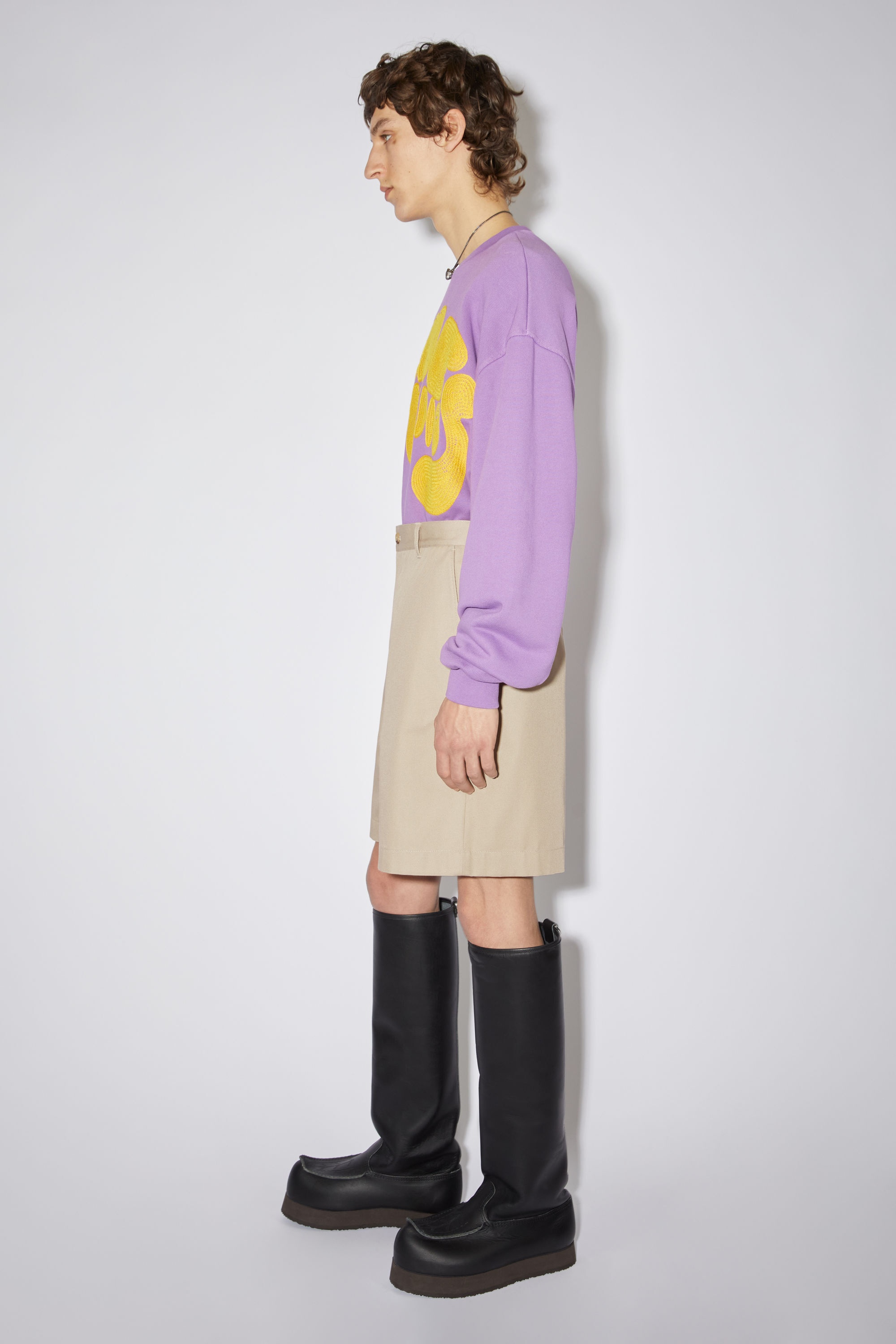 Casual shorts - Cold beige - 4