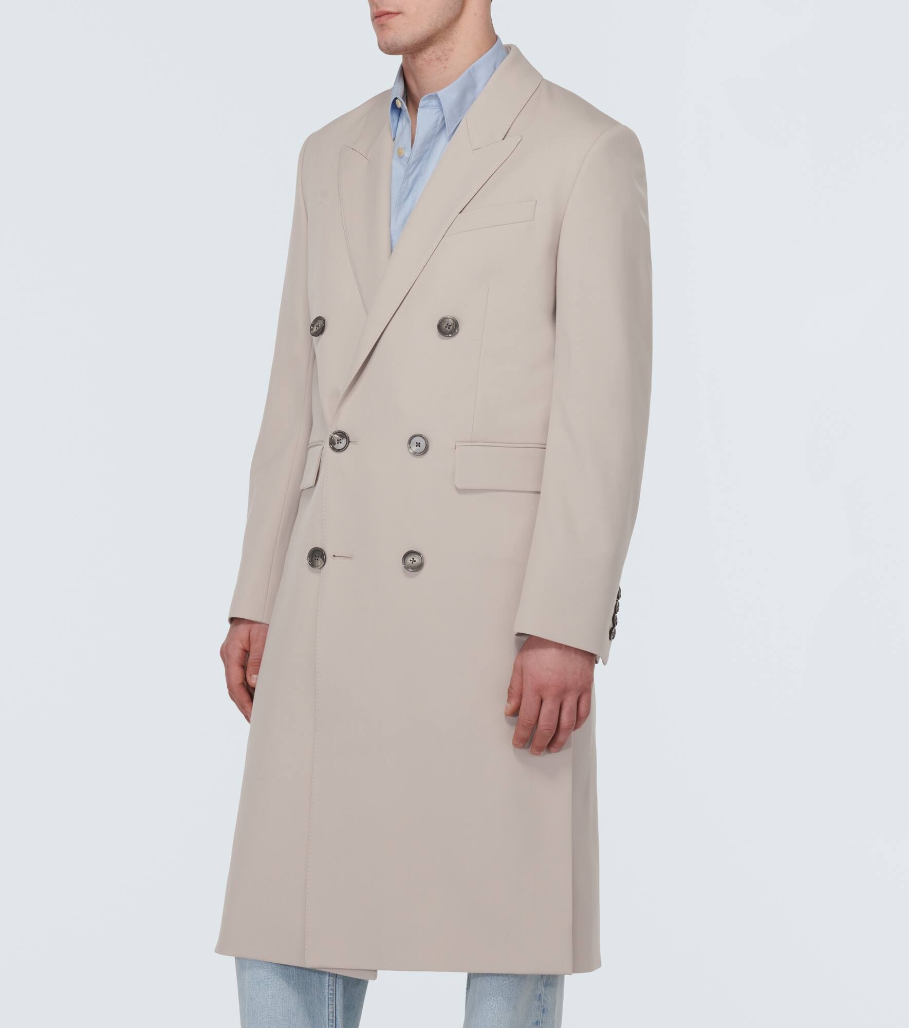 Virgin wool gabardine coat - 3