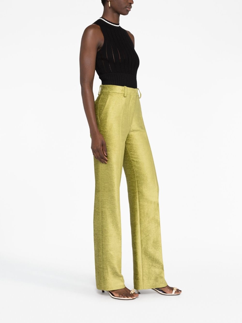 Victoria Beckham Satin straight-leg Trousers - Farfetch