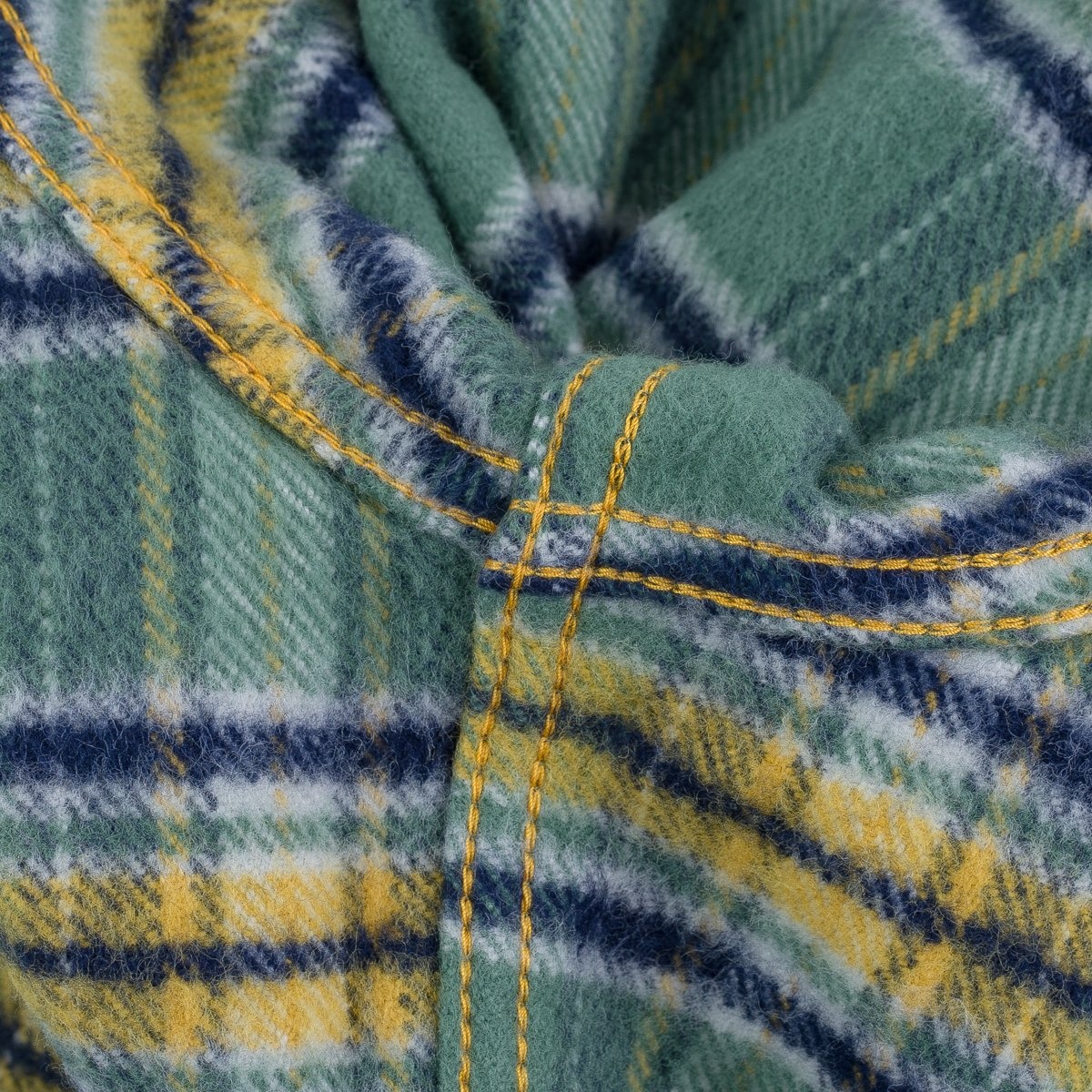Ultra Heavy Flannel Tartan Check Work Shirt - Green - 14