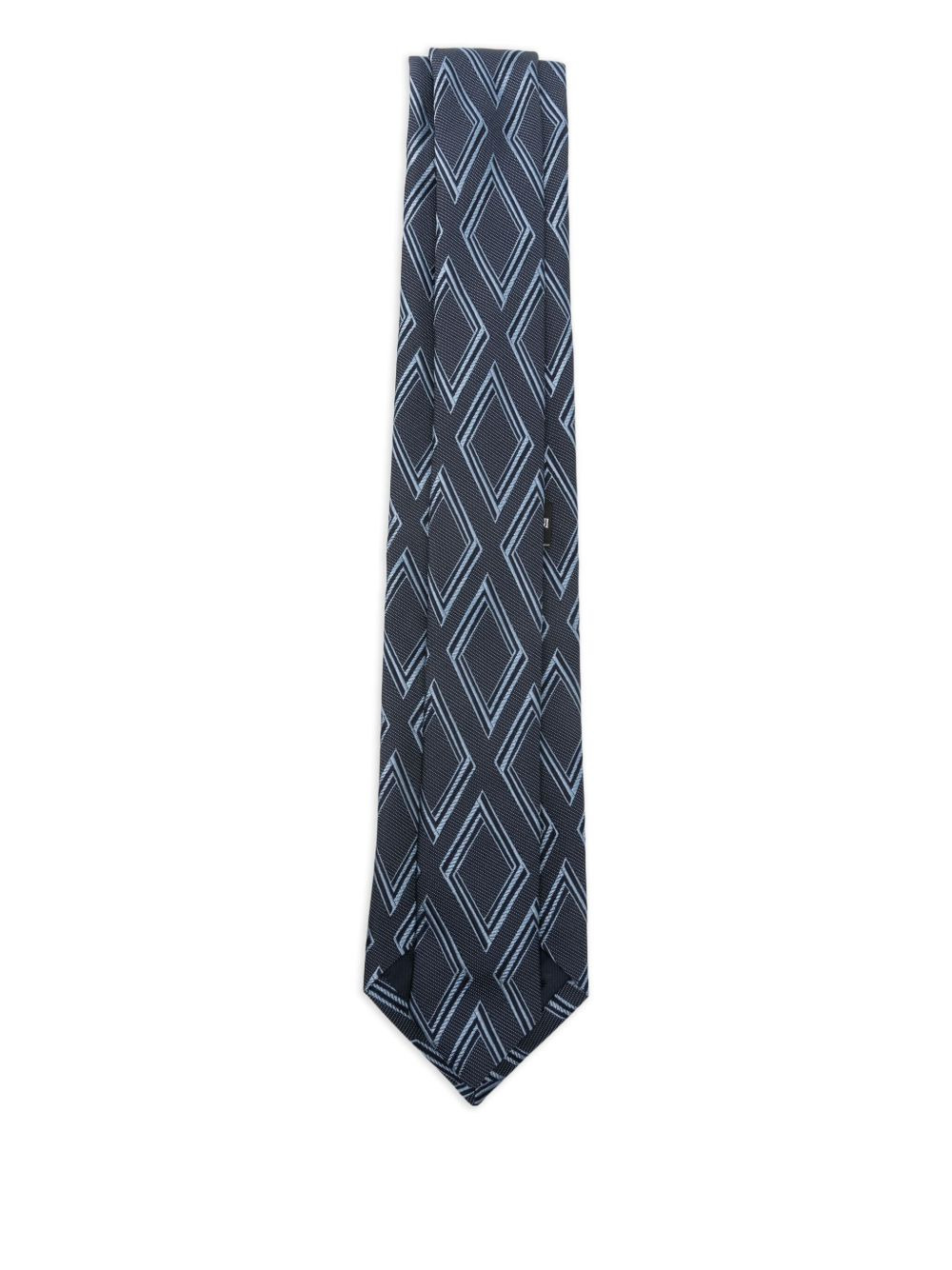 geometric-pattern silk tie - 2