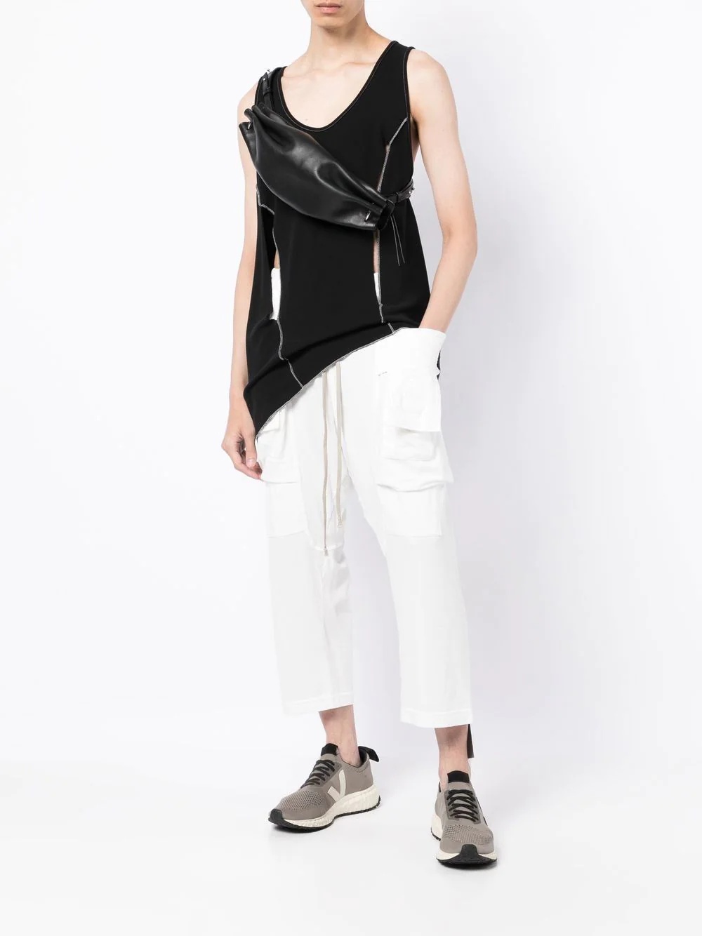 cropped drawstring track pants - 2