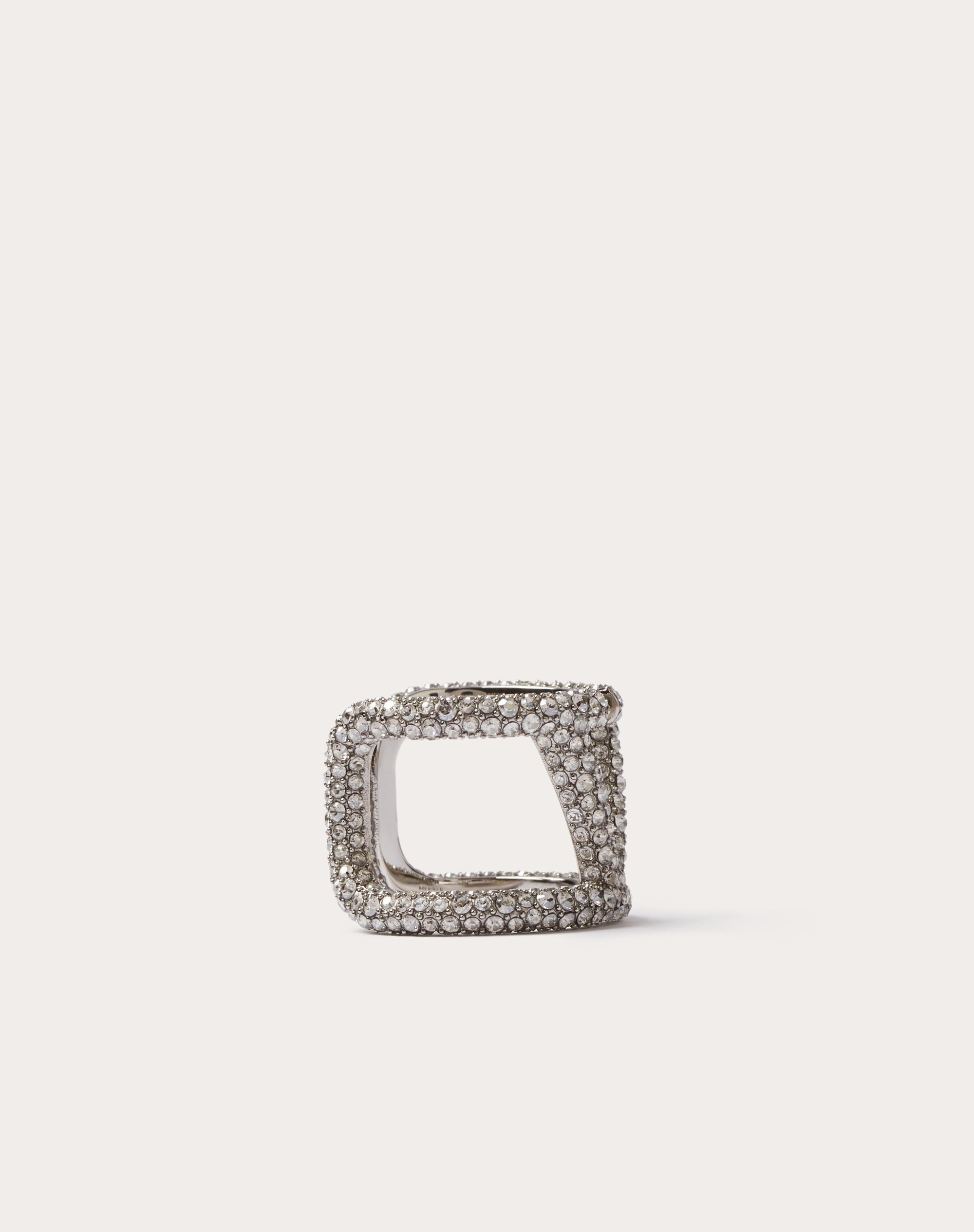 VLOGO SIGNATURE RING IN METAL AND SWAROVSKI® CRYSTALS - 3