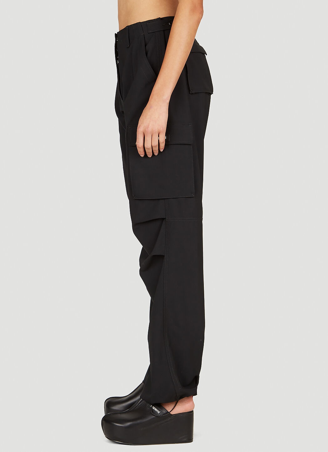 Tailored Wide Leg Cargo Pants - 3