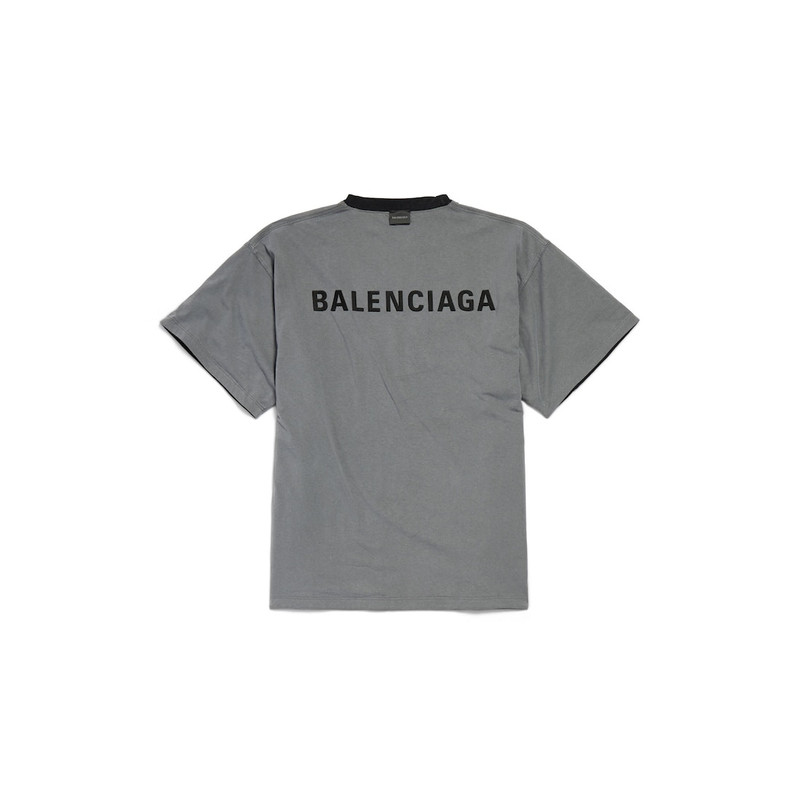 BALENCIAGA Men's Balenciaga Back Reversible Oversized T-shirt in Grey/faded Black outlook
