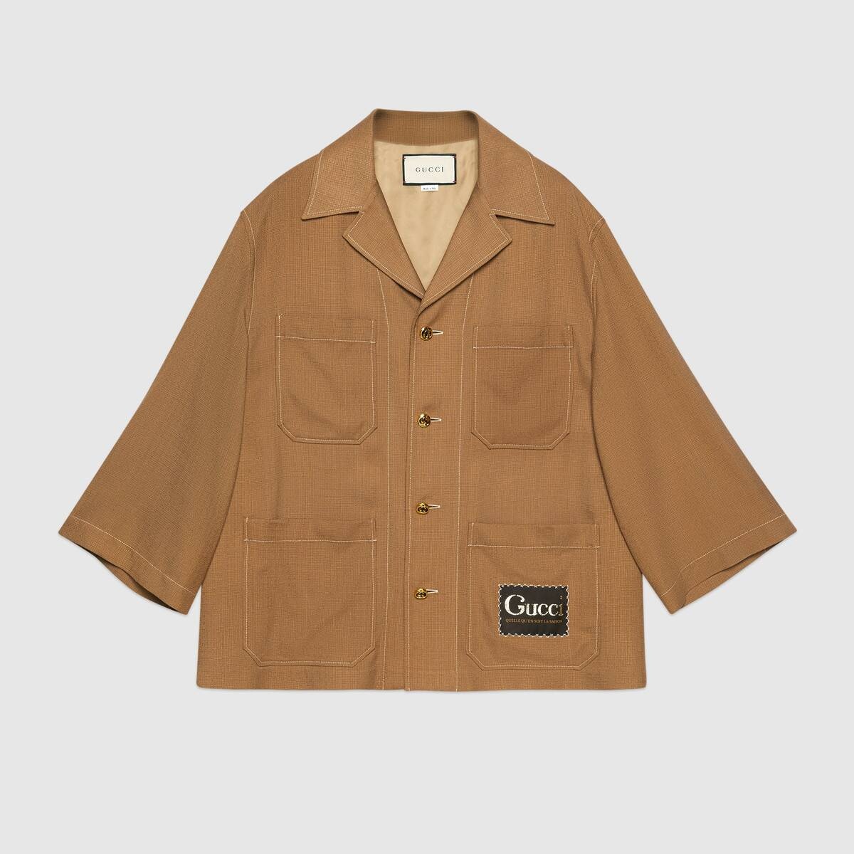 Viscose shirt with Gucci label - 1