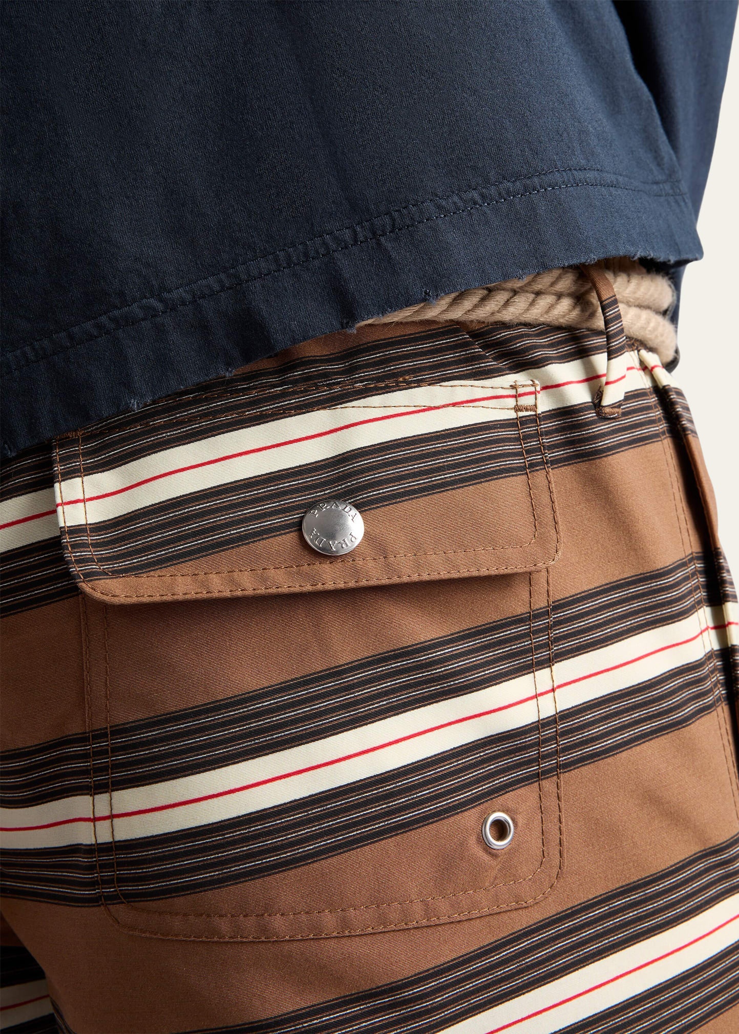 Men's Nylon Stripe Swim Trunks - 5