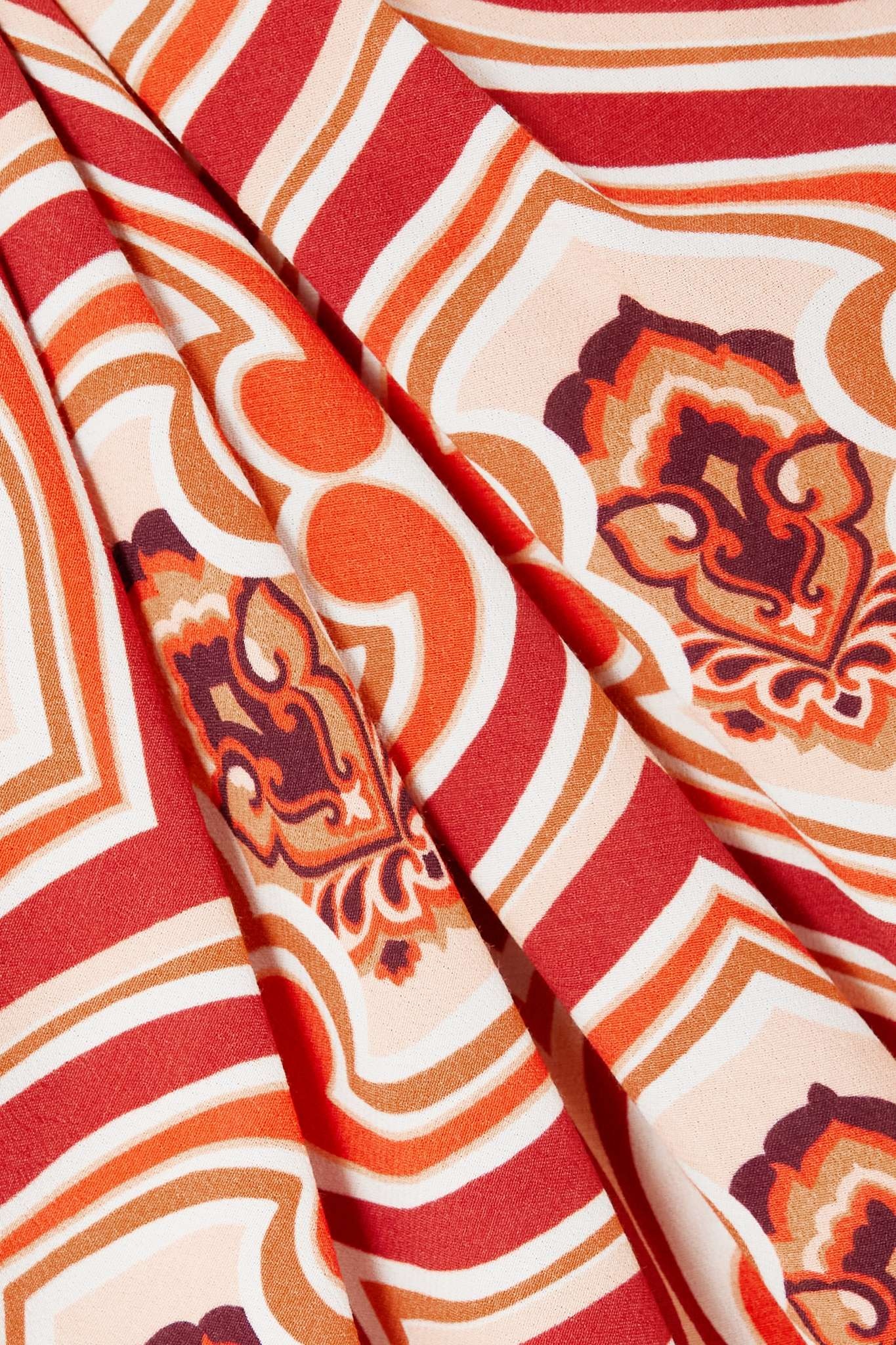 Wrap-effect printed crepe midi skirt - 5