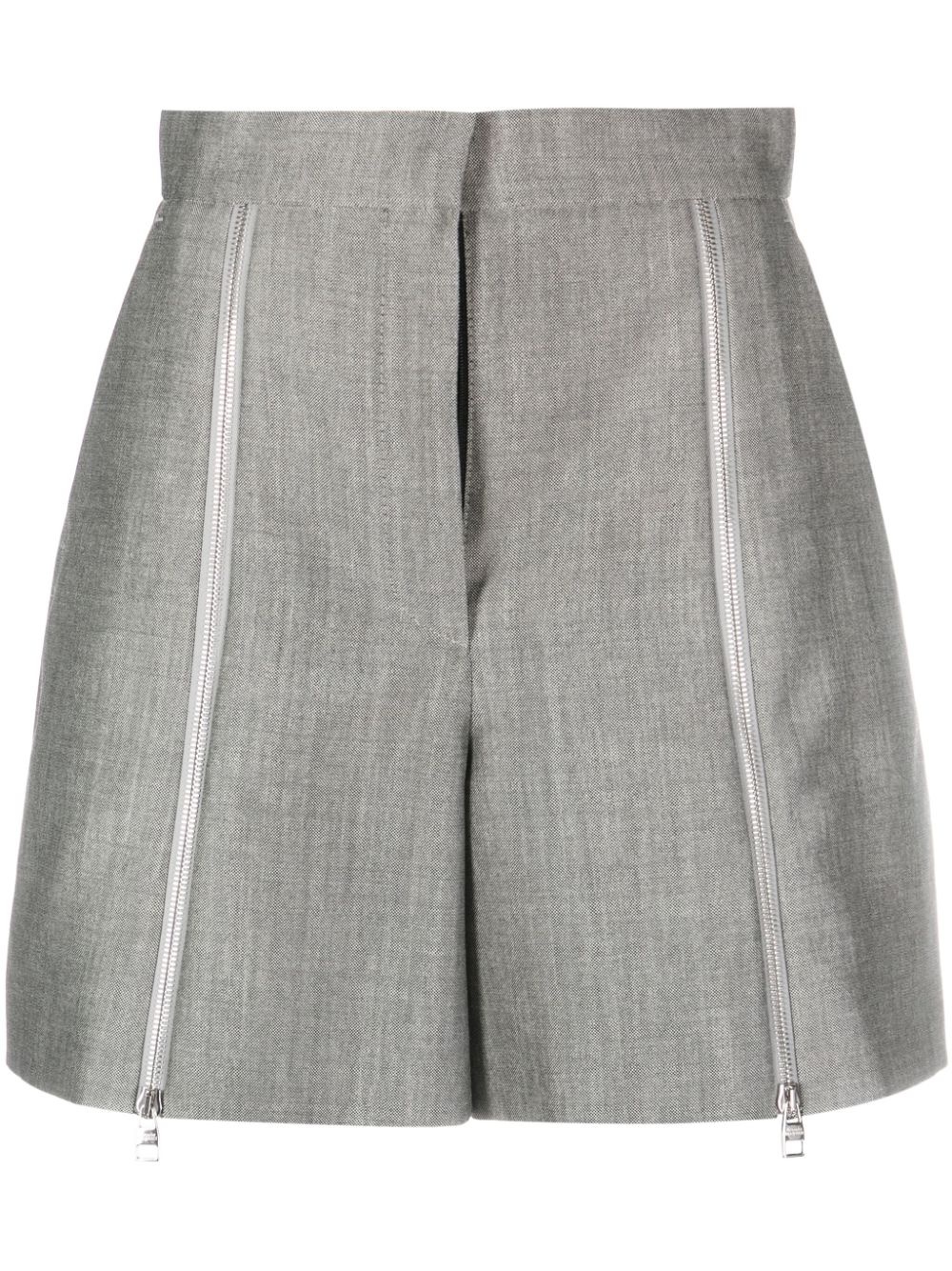 zip-detail wool mini shorts - 1