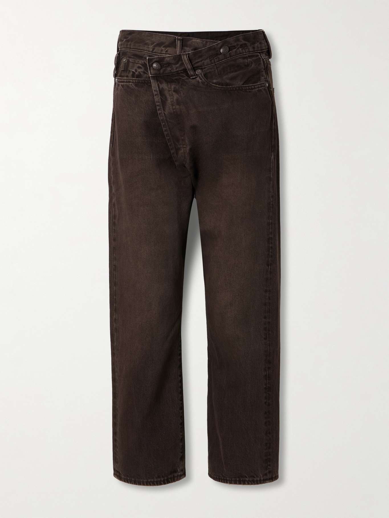 デニム・ジーパン R13 Crossover asymmetric distressed boyfriend jeans Crossover asymmetric distressed boyfriend jeans | NET-A-PORTER