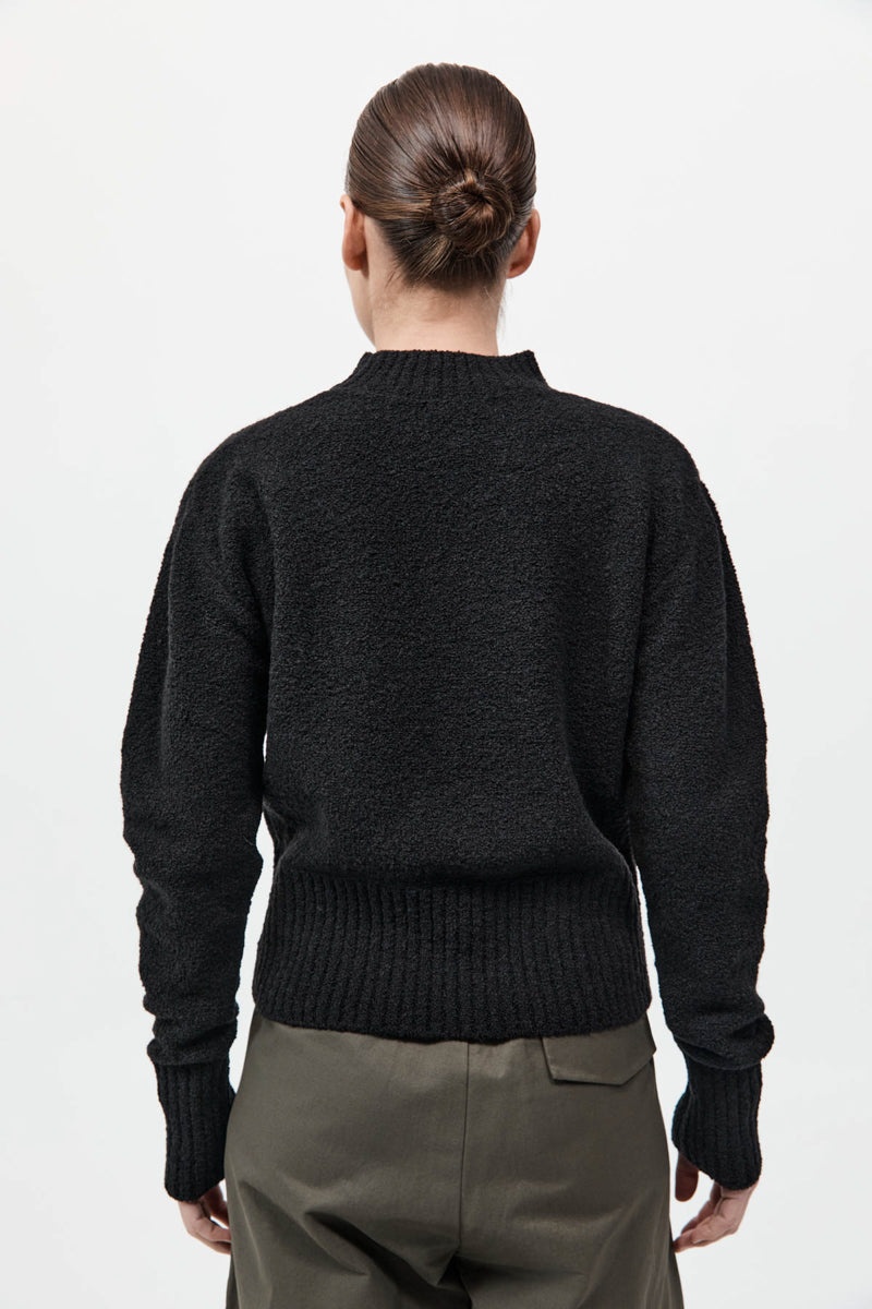 Boucle Wool Jumper - Black - 7