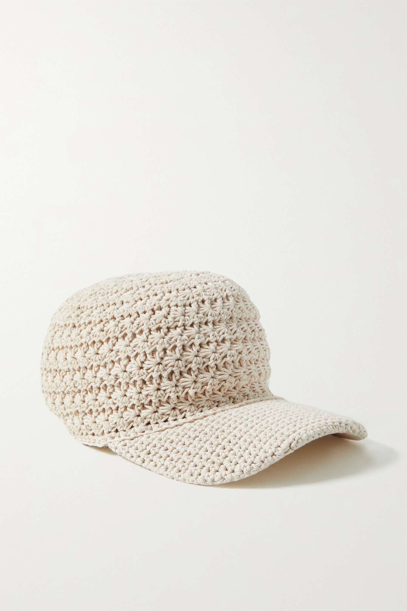 Crocheted cotton baseball cap - 1