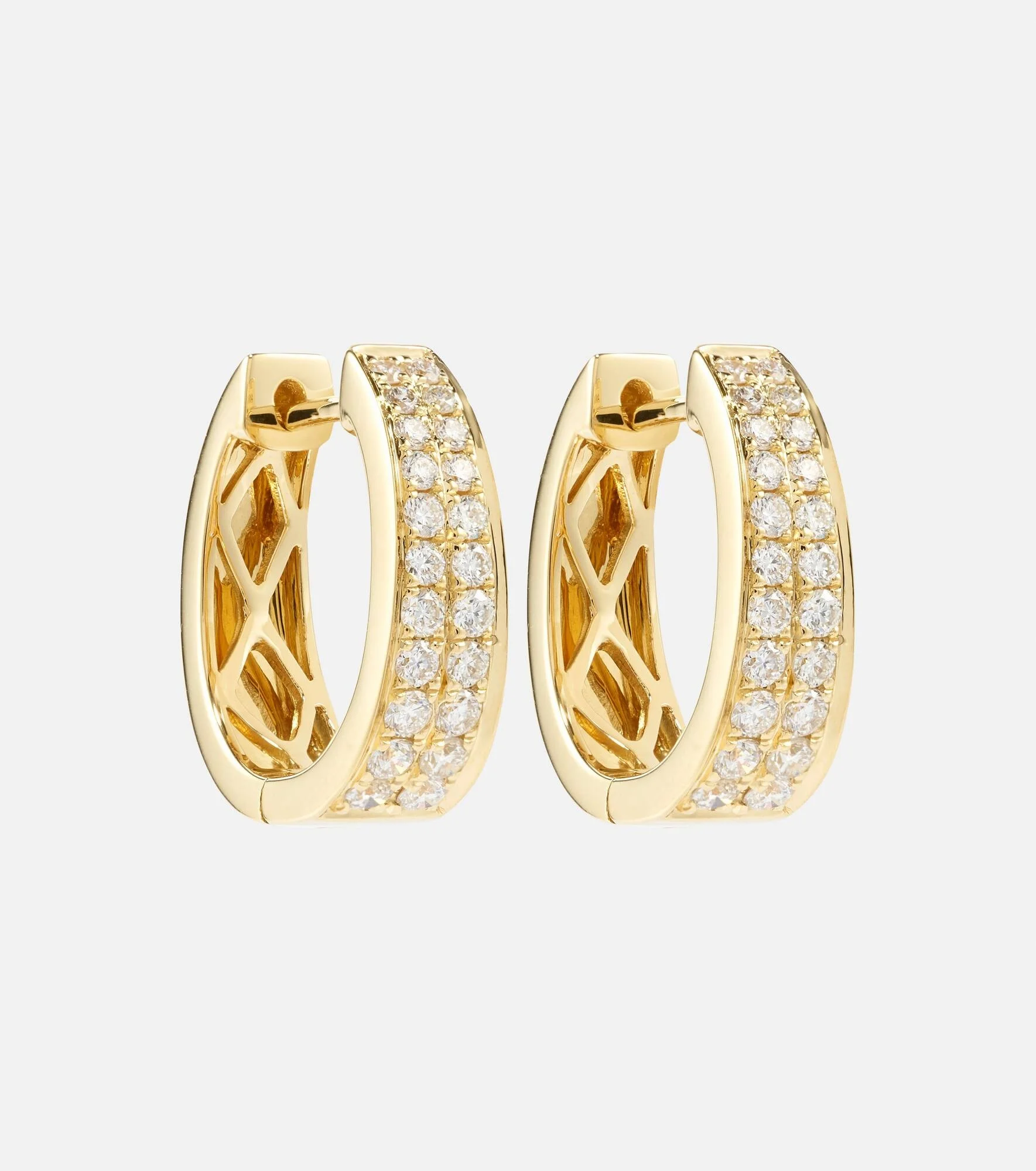 Meryl Small 18kt gold hoop earrings with diamonds - 1