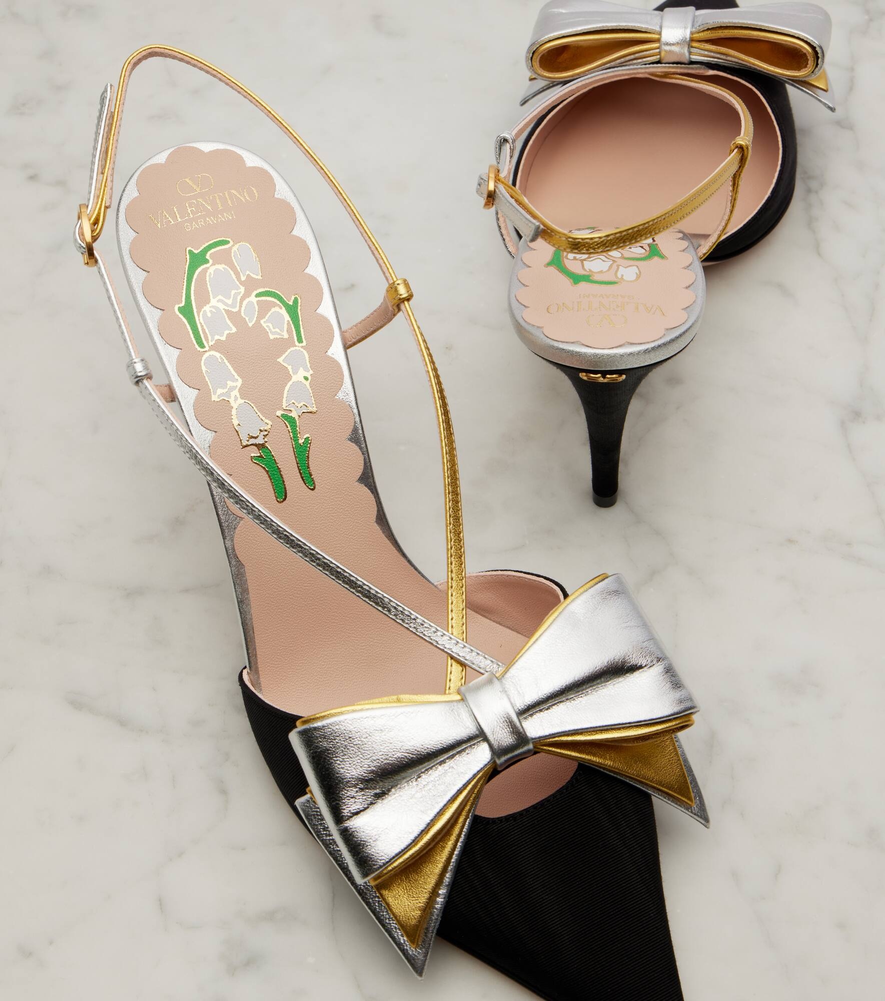 Bowow 85 moiré slingback pumps - 5