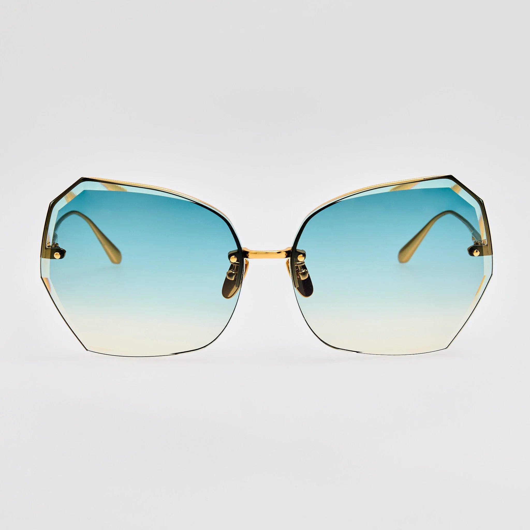 Lila Sunglasses in Aqua and Gold - 1
