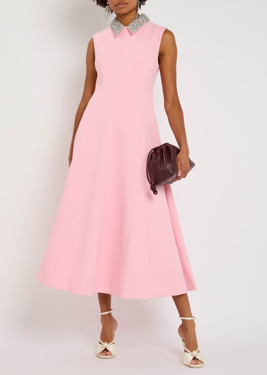 Rebecca Vallance Isabella Embellished Crepe Midi Dress - 4