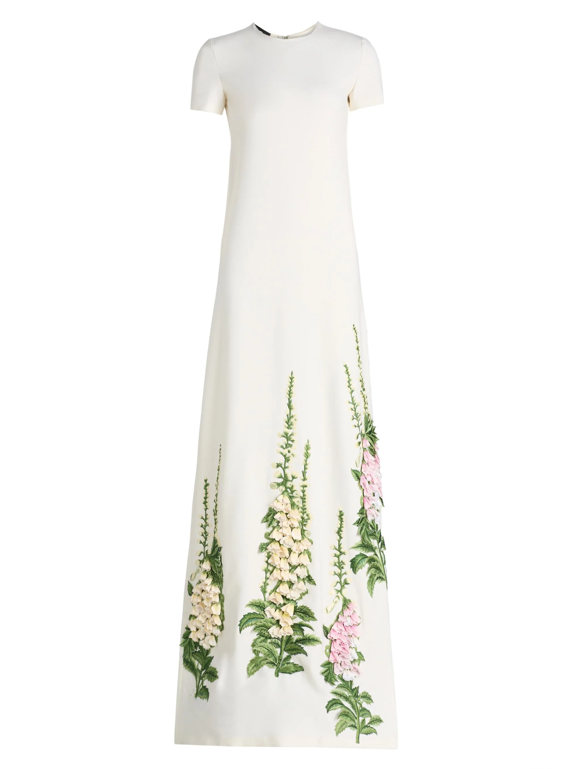Women's Foxglove-Embroidered Caftan - Ivory - 1