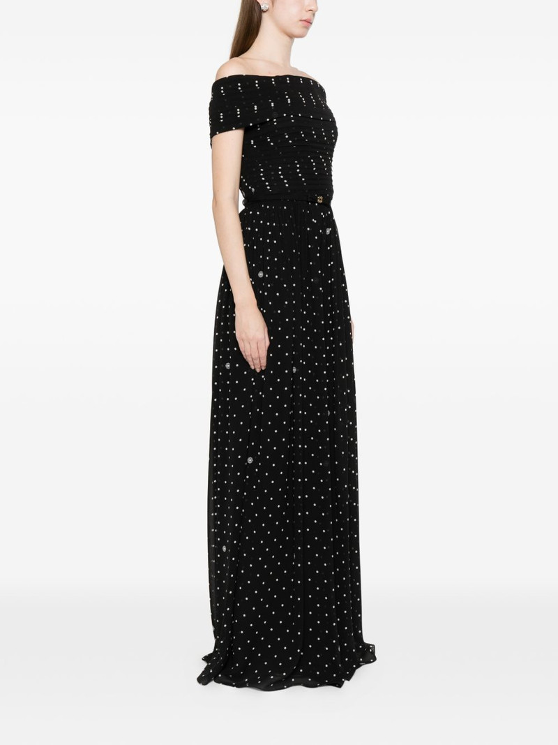 polka-dot off-shoulder maxi dress 3